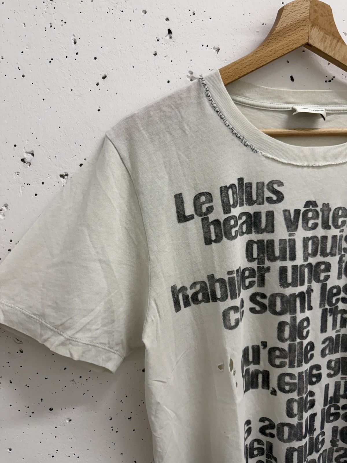 Saint Laurent Paris Saint Laurent Paris Poem Distressed T-Shirt Size US S / EU 44-46 / 1 - 2 Thumbnail