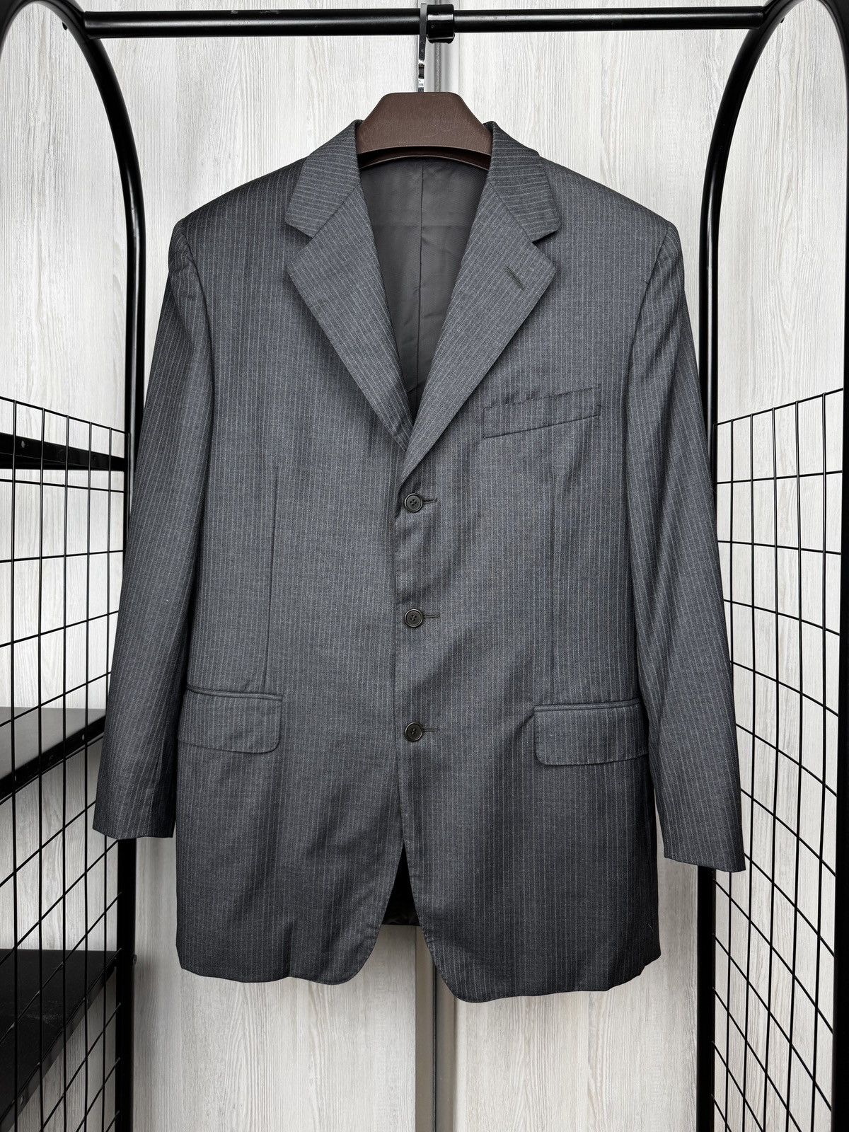 Canali Canali grey striped pure wool 3 buttons classic suit size 50 Size 40R - 5 Thumbnail