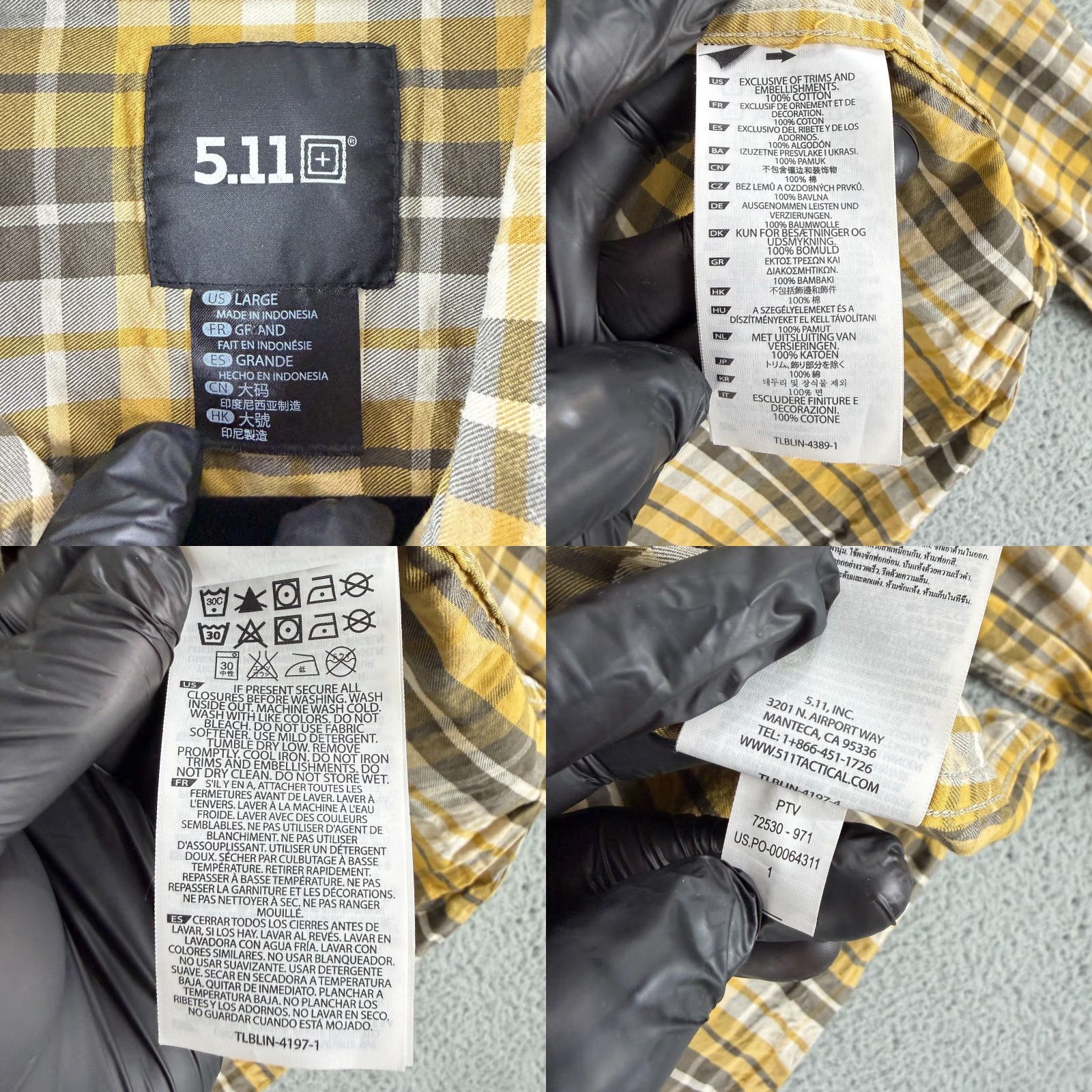 Vintage 5.11 Tactical Gunner Snap Button Shirt Mens L Plaid Long Sleeve 100% Cotton Size US L / EU 52-54 / 3 - 8 Thumbnail