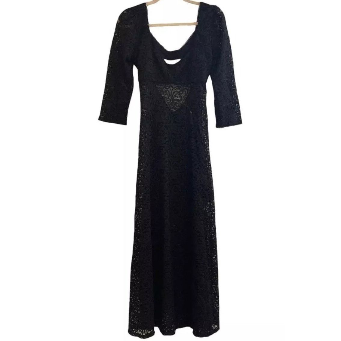 Free People New FREE PEOPLE Adored Maxi Dress LACE $198 SMALL Black Lace Size S / US 4 / IT 40 - 5 Thumbnail