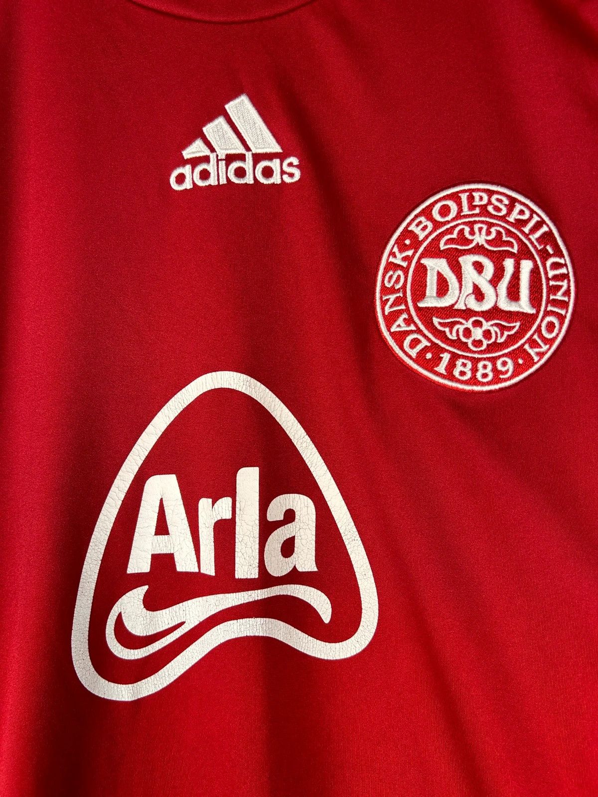 Adidas × Vintage Adidas Danmark 2007 football training soccer t shirt red Size US M / EU 48-50 / 2 - 3 Thumbnail