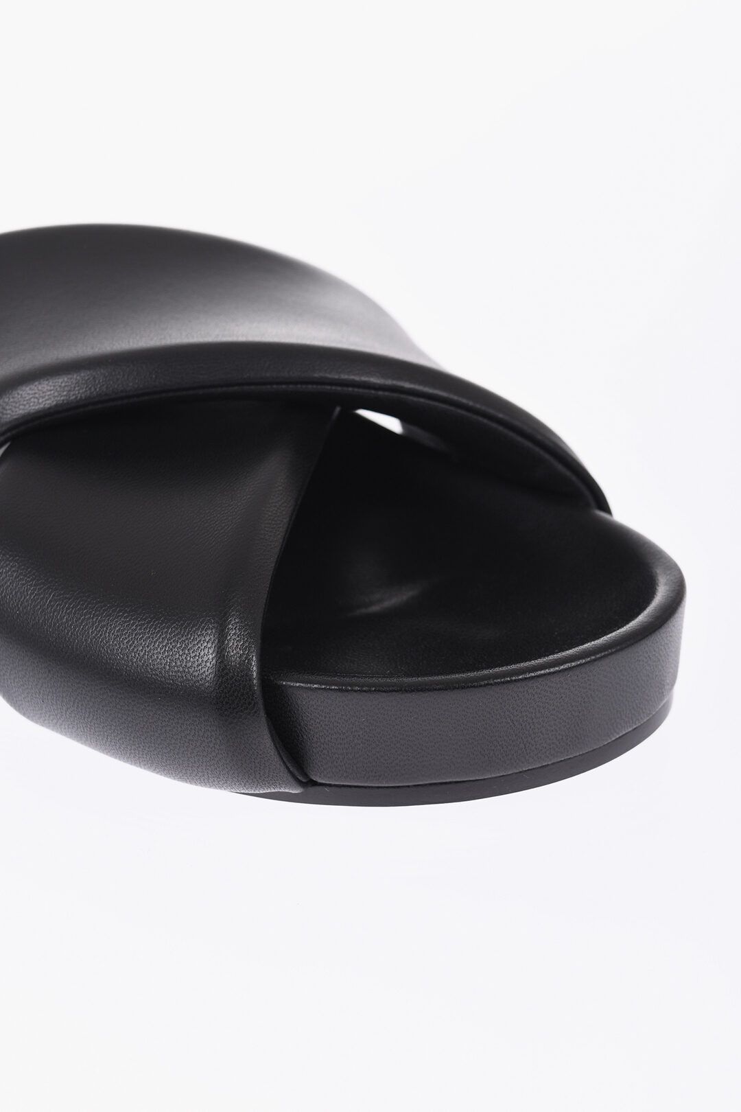 Jil Sander og1mm0625 Padded Leather Fusbet Sliders in Black Size US 6 / EU 39 - 4 Thumbnail