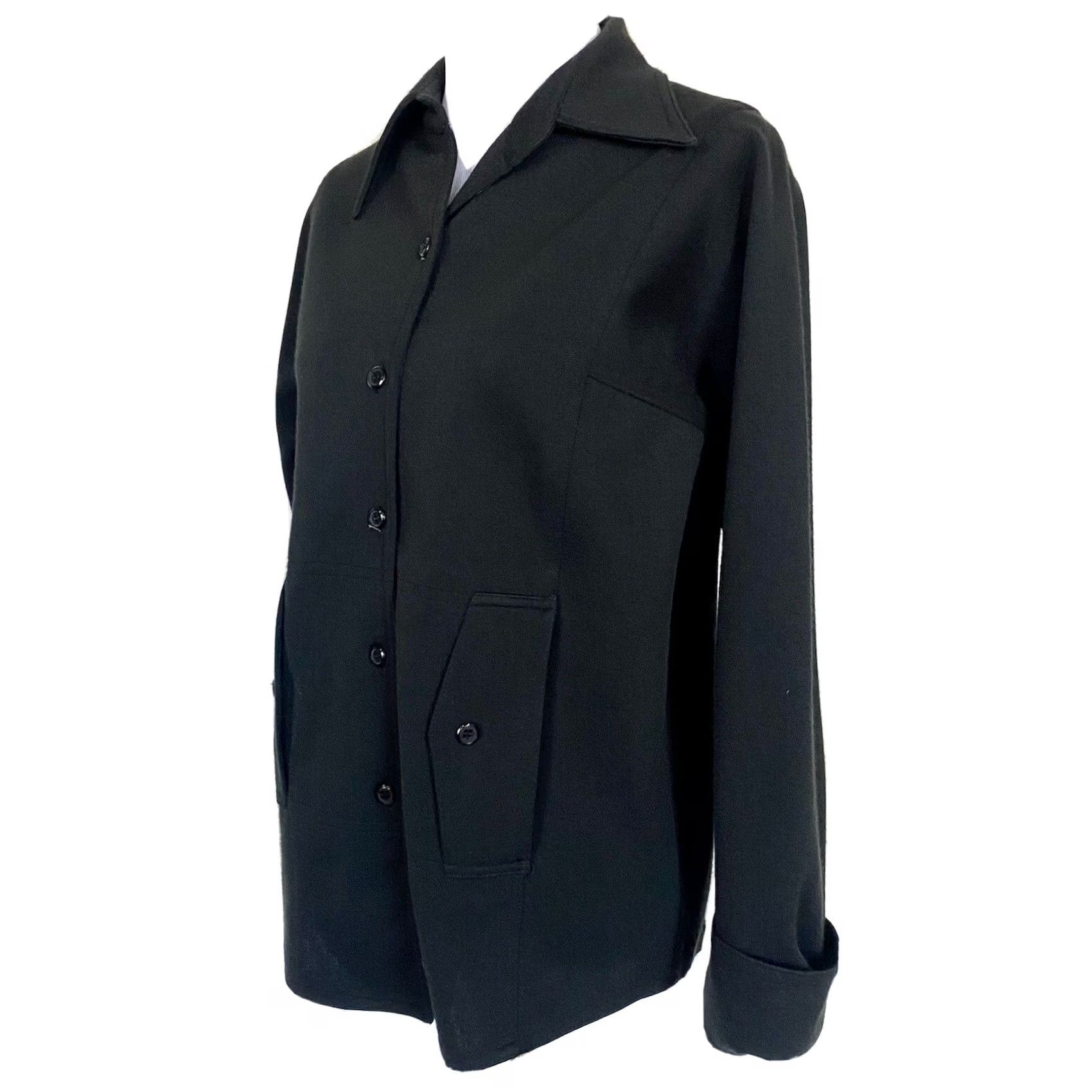 Vintage VINTAGE Ms Doris of California Blazer Jacket Women's Plus Size 13 Black Front Button Polyester 20.5" Chest 27" Length 24" Sleeve Mens Girls Size XL / US 12-14 / IT 48-50 - 2 Thumbnail