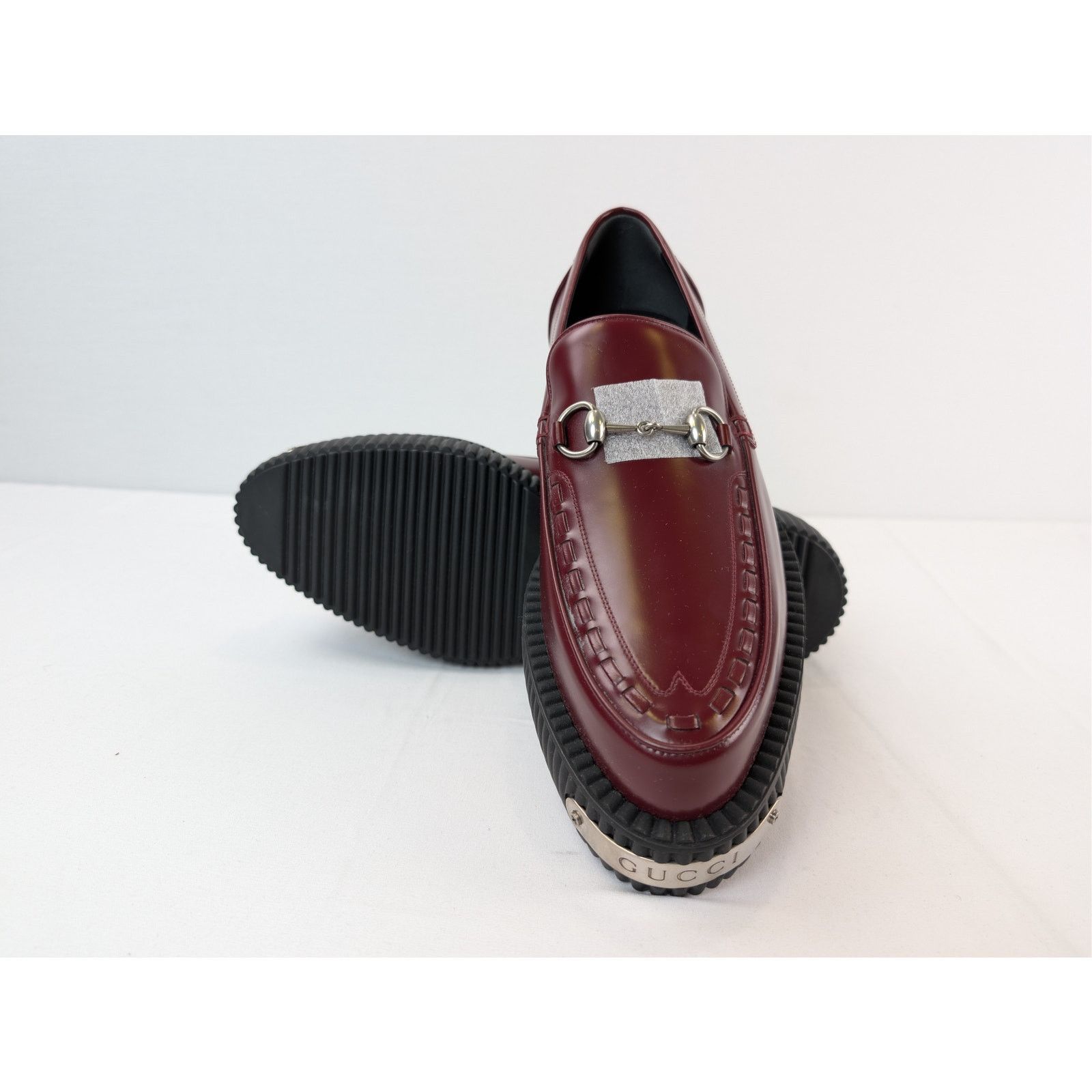 Gucci o1rshd1 Horsebit Creeper Loafer in Rosso Ancora Red leather Size US 11.5 / EU 44-45 - 15 Thumbnail