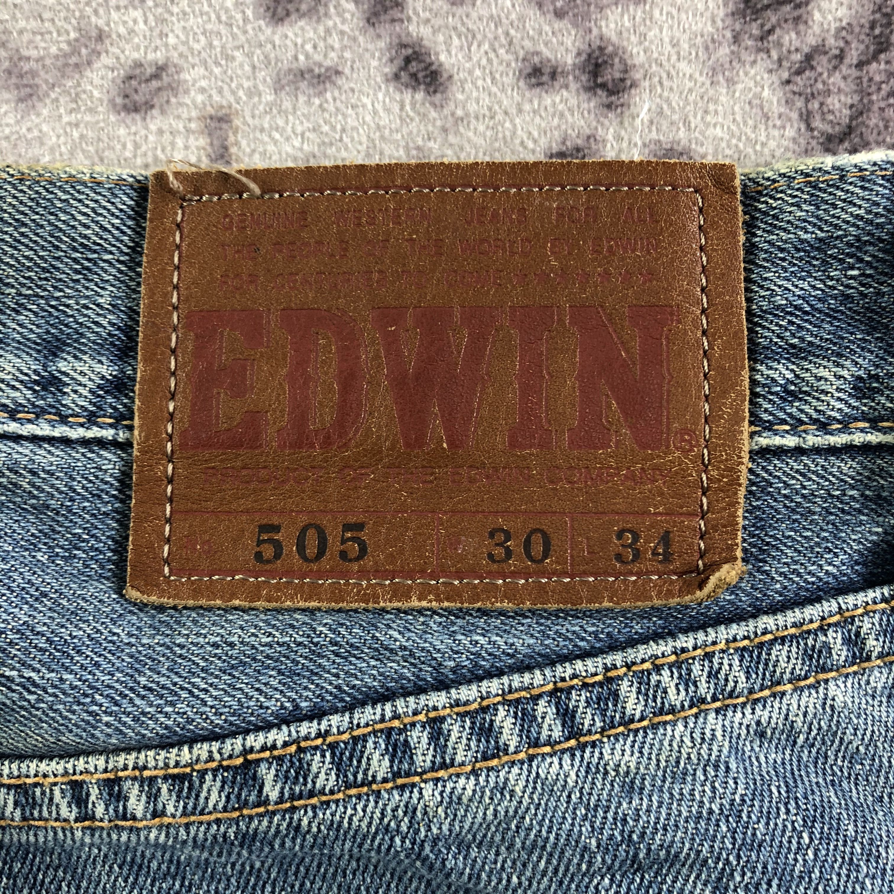 Edwin Vintage Blue Wash Edwin 505 Selvedge Jeans-JM3657 Size US 33 - 6 Thumbnail