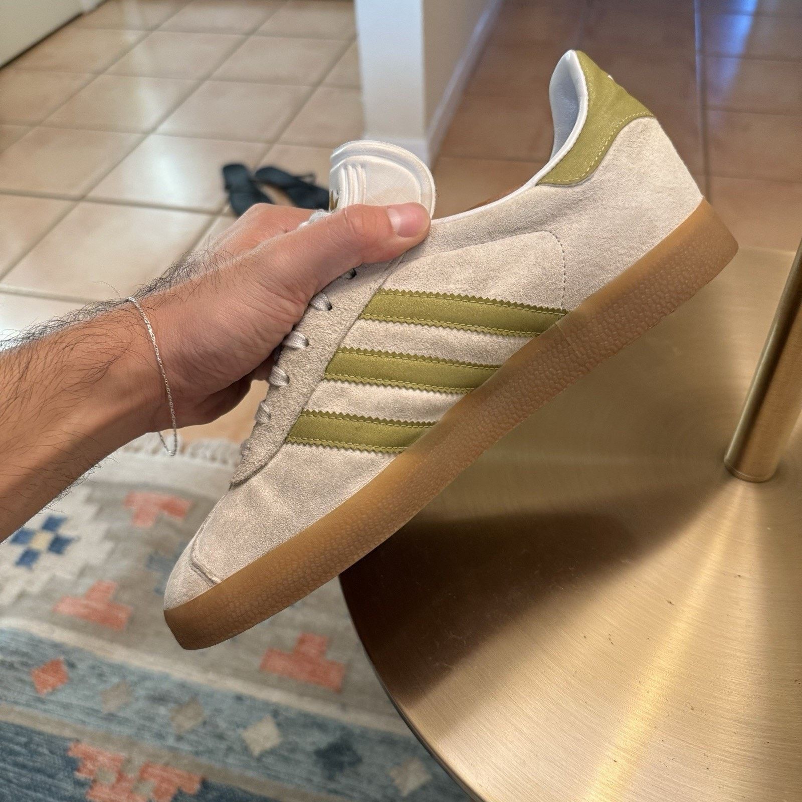 Adidas 2016 Adidas Gazelle White Gold Green Gum BB5495 Shoe Sneaker Size US 8.5 / EU 41-42 - 6 Thumbnail
