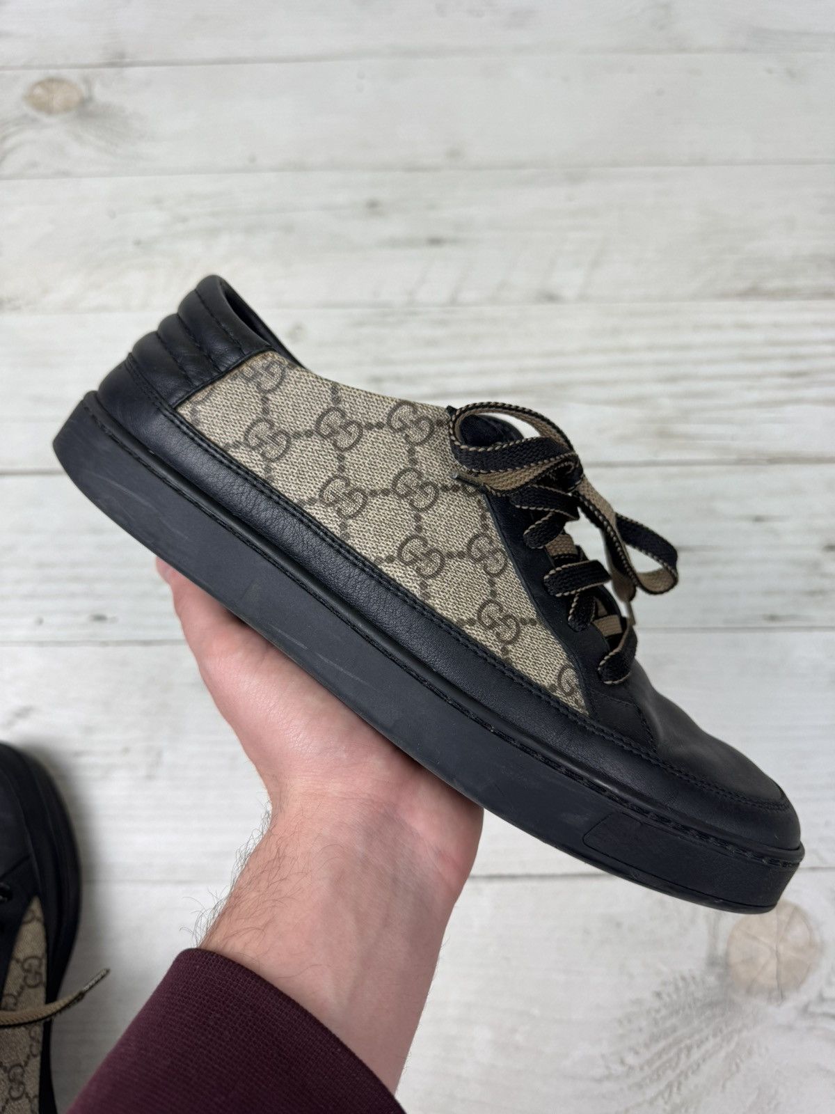 Gucci Gucci GG Supreme Leather Low Top Sneakers Monogram Size US 9.5 / EU 42-43 - 16 Thumbnail