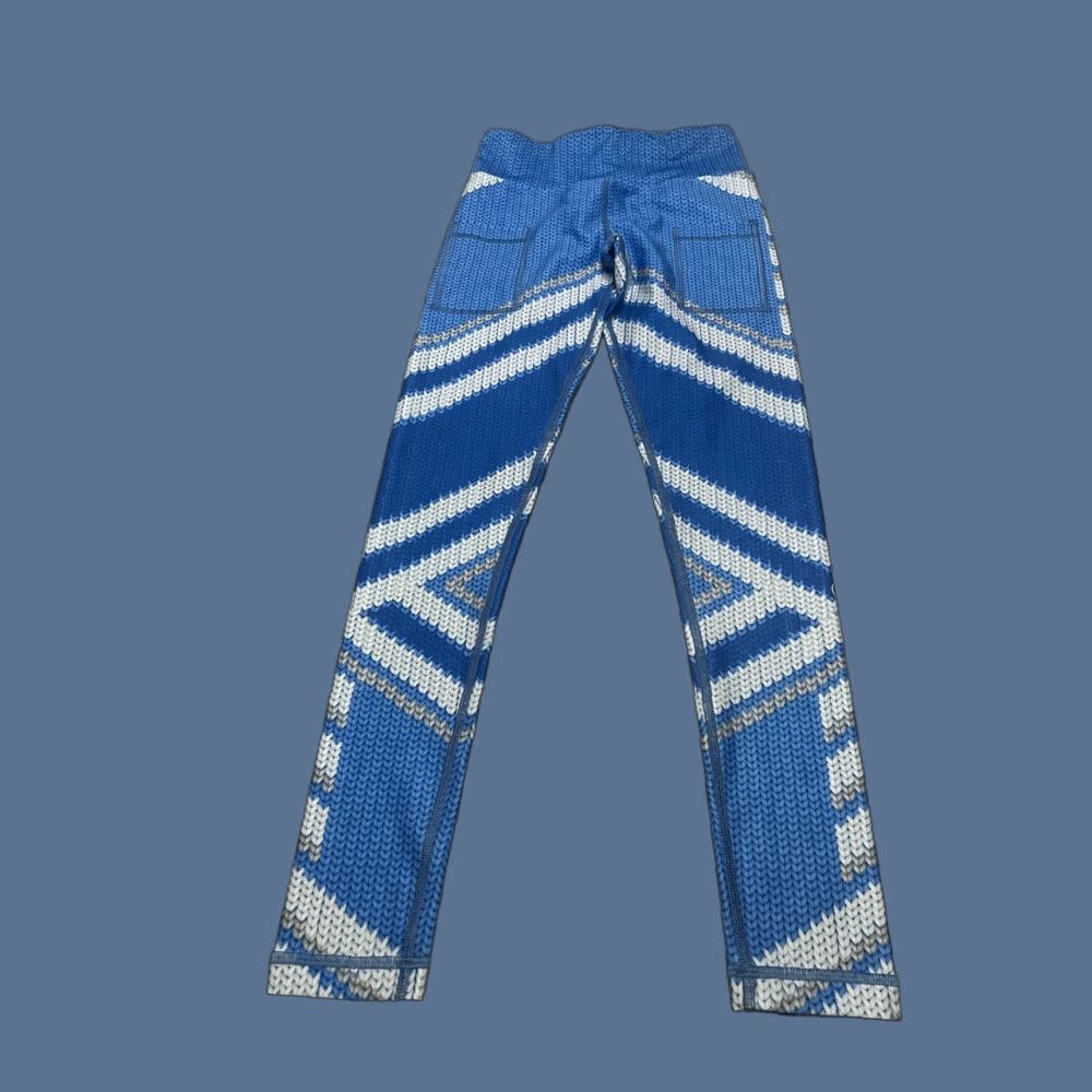Vintage INKnBURN Leggings Womens 0 Blue Pockets Geometric Print Activewear Compression 0 Womens blue sweater print pockets Size XS / US 0-2 / IT 36-38 - 1 Thumbnail