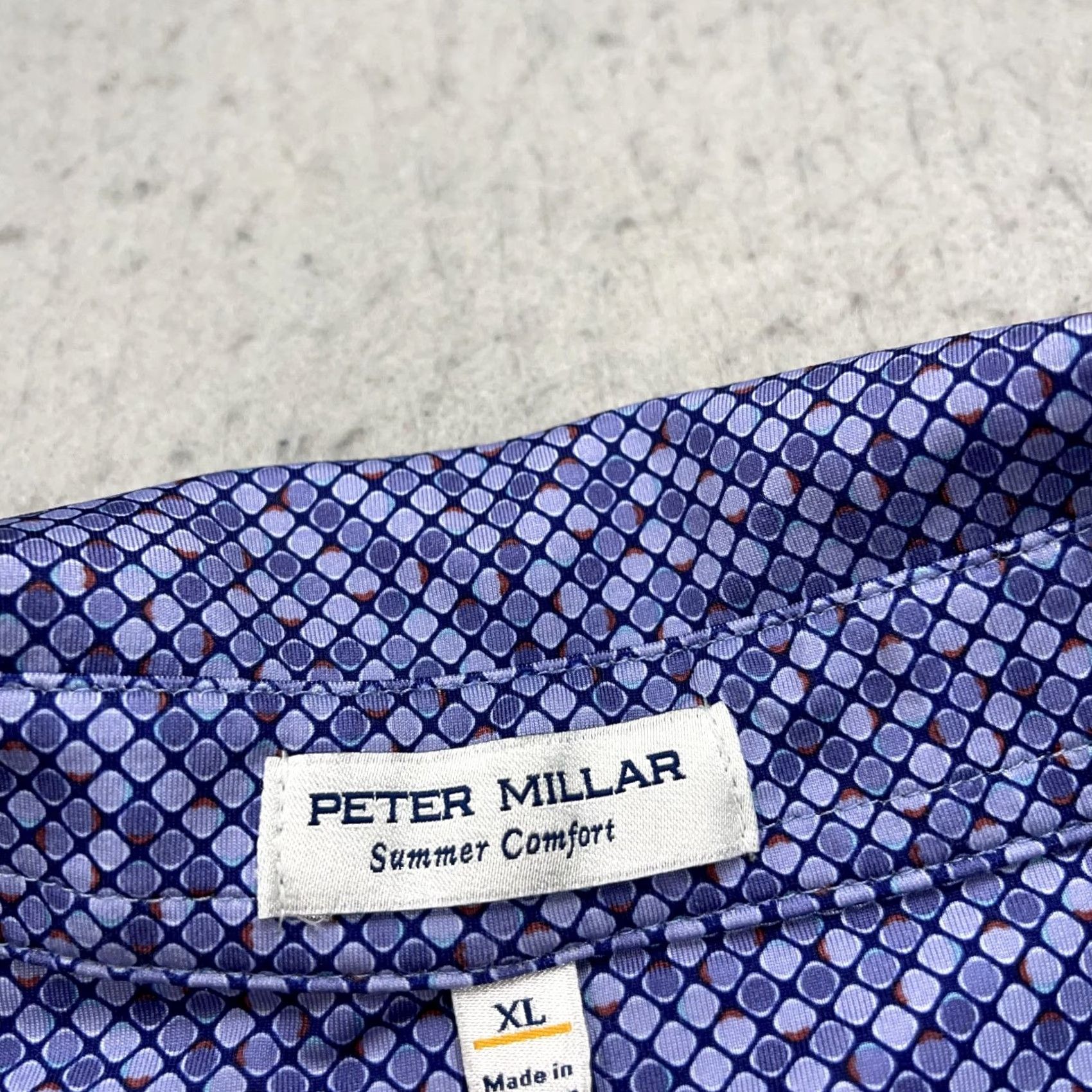 Peter Millar Peter Millar Polo Shirt Mens XL Purple Short Sleeve Collared Logo Golf Summer Comfort XS/XL? Size US XL / EU 56 / 4 - 4 Thumbnail