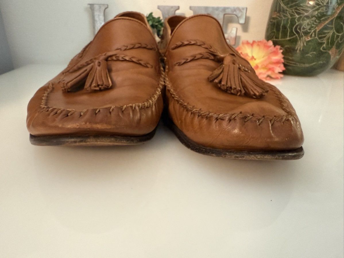 Bragano Bragano Italy Leather Tasseled Loafers 10.5 M Cognac Brown Size US 10.5 / EU 43-44 - 13 Thumbnail