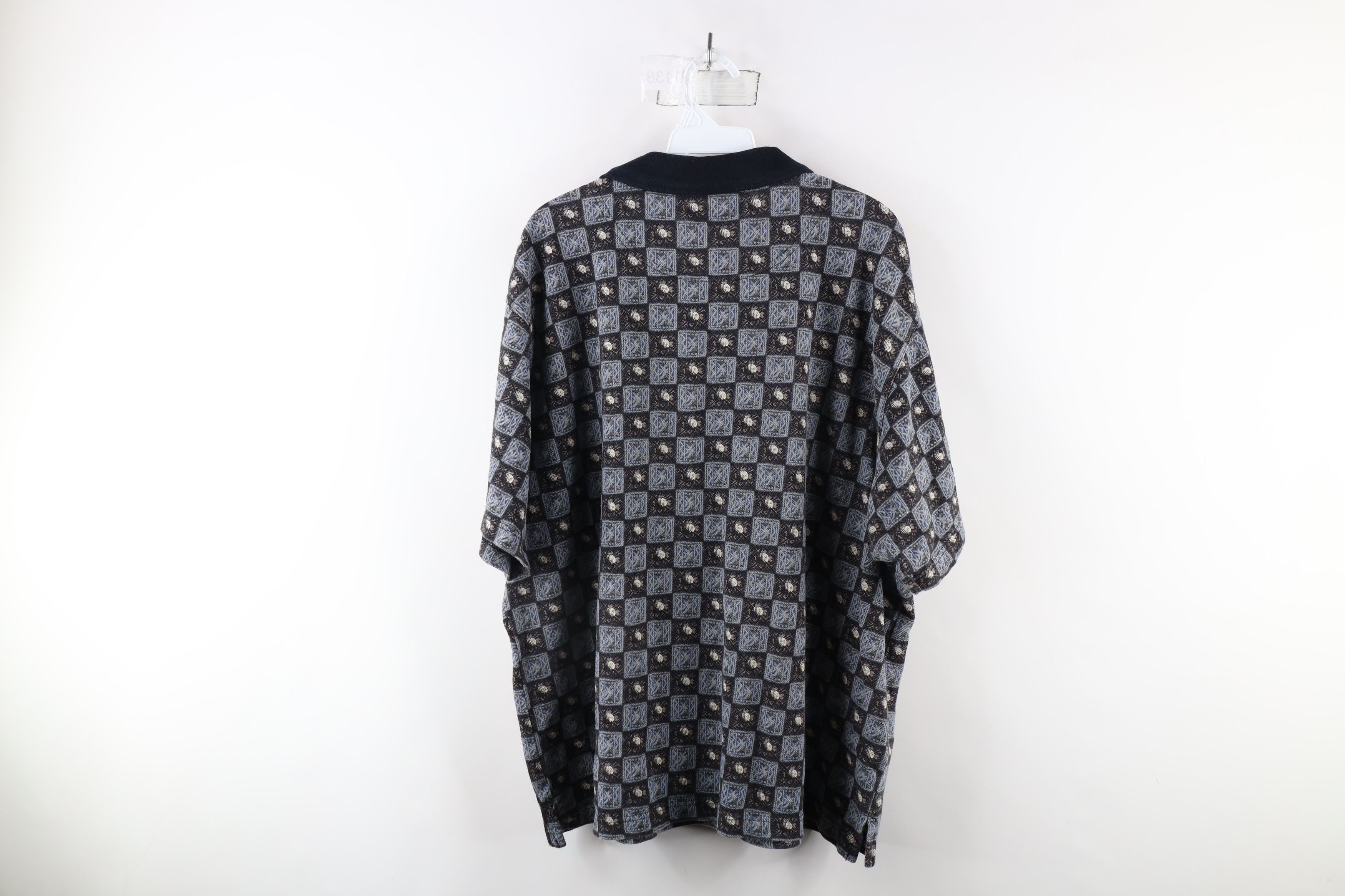 Vintage Vintage 90s Streetwear Checkered Over Print Polo Shirt Size US XL / EU 56 / 4 - 6 Thumbnail