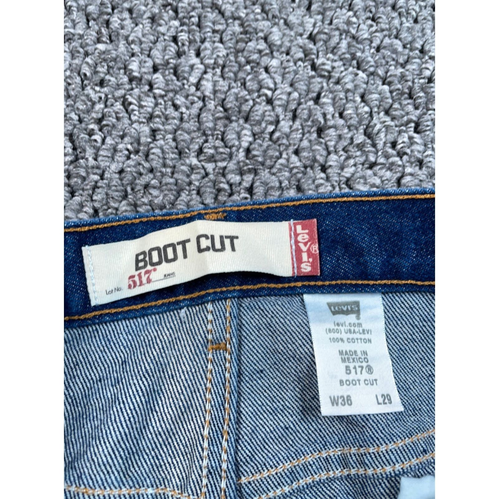 Levi's VINTAGE Levi's Jeans Bootcut Men 36 x 29 Blue Denim 517 Distressed? No Distress Grunge Retro Classic 90s-2000s Mens Jeans Size US 36 / EU 52 - 3 Thumbnail