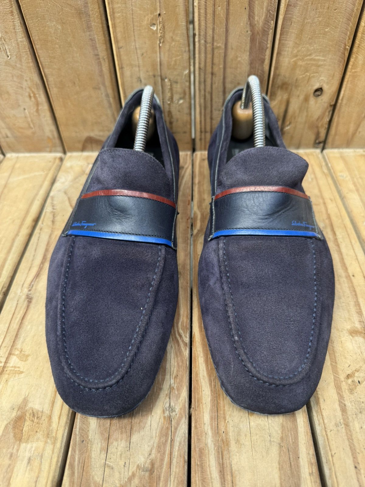 Salvatore Ferragamo Salvatore Ferragamo blue suede leather loafers EUR 42 EE Size US 8 / EU 41 - 3 Thumbnail