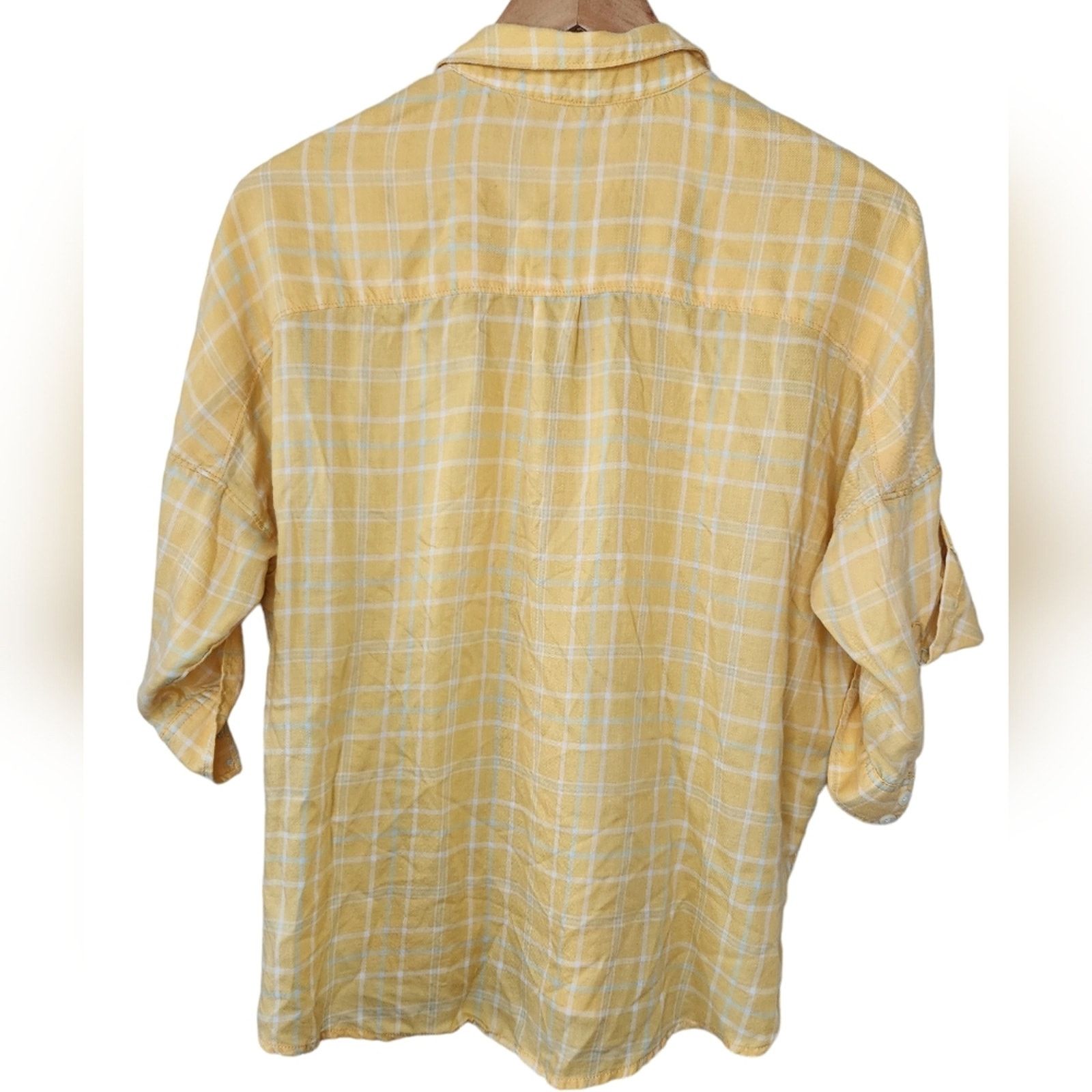 Anthropologie Holding Horses from Anthropologie Yellow Plaid tuck top 2 Size S / US 4 / IT 40 - 5 Thumbnail