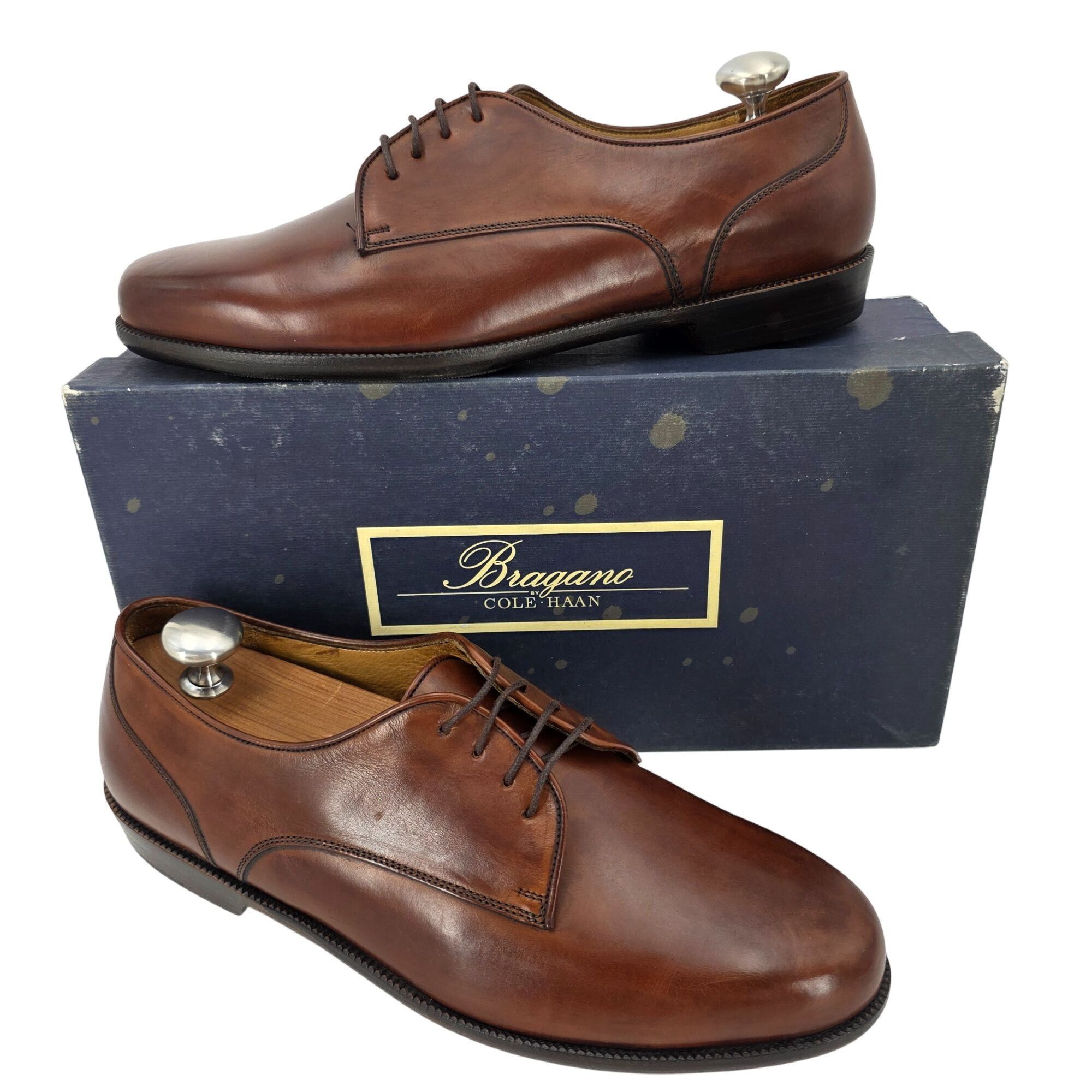 Bragano × Cole Haan New Old Stock Bragano Cole Haan Mens 8.5D Brown Leather Dres Size US 8.5 / EU 41-42 - 1 Thumbnail
