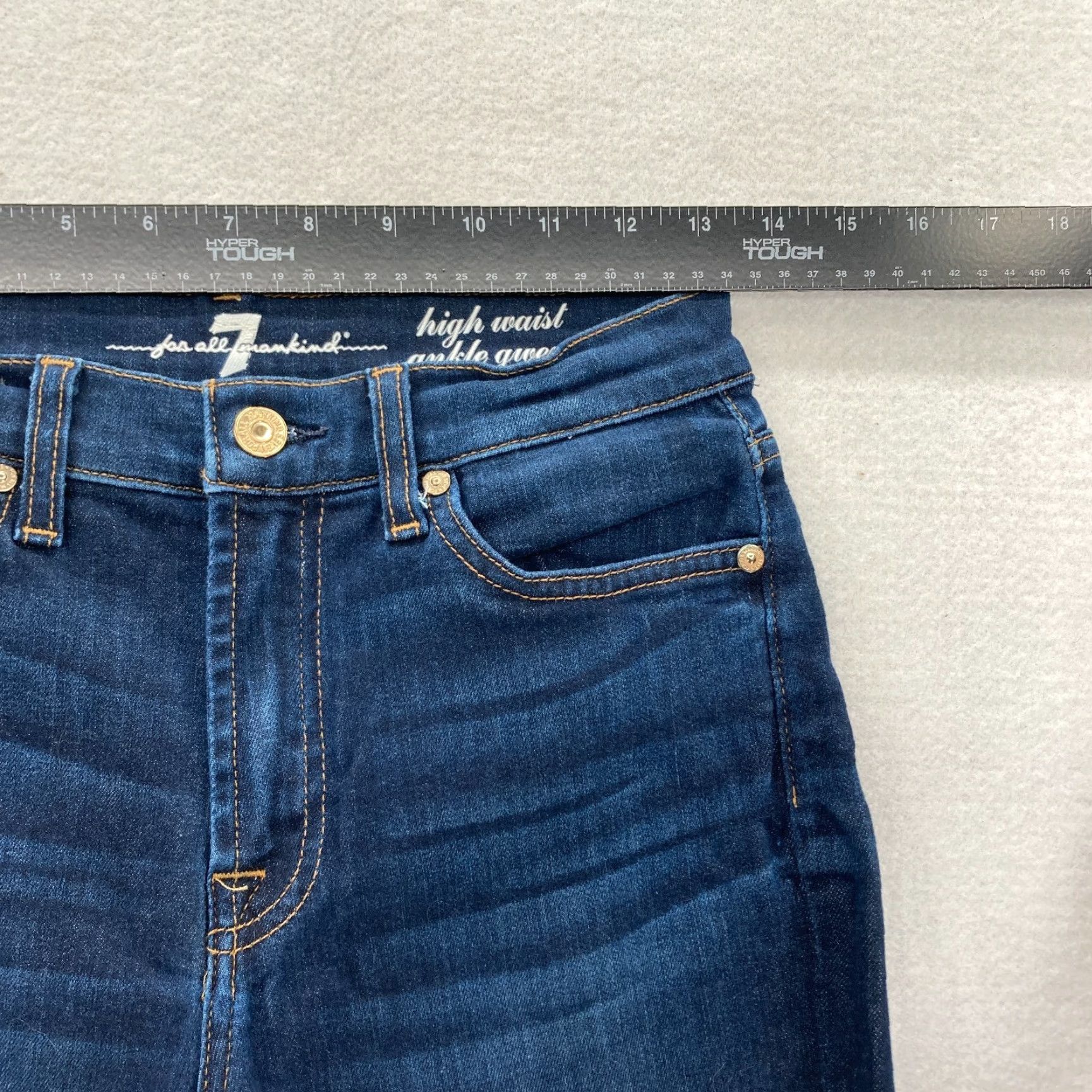 7 For All Mankind 7 For All Mankind Gwenevere Jeans Women's 27 Skinny Dark Wash Blue Stretch Denim Size 27" / US 4 / IT 40 - 6 Thumbnail