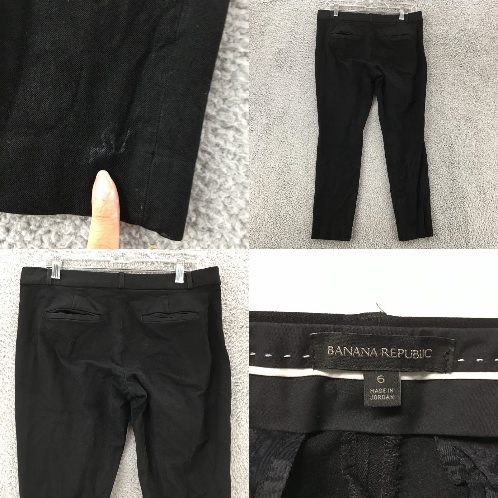 Banana Republic Banana Republic Sloan Ankle Pants Womens 6 Black Flat Front Zip Fly Stretch Pockets Casual Regular Rise Mens Girls Size 28" / US 6 / IT 42 - 8 Thumbnail