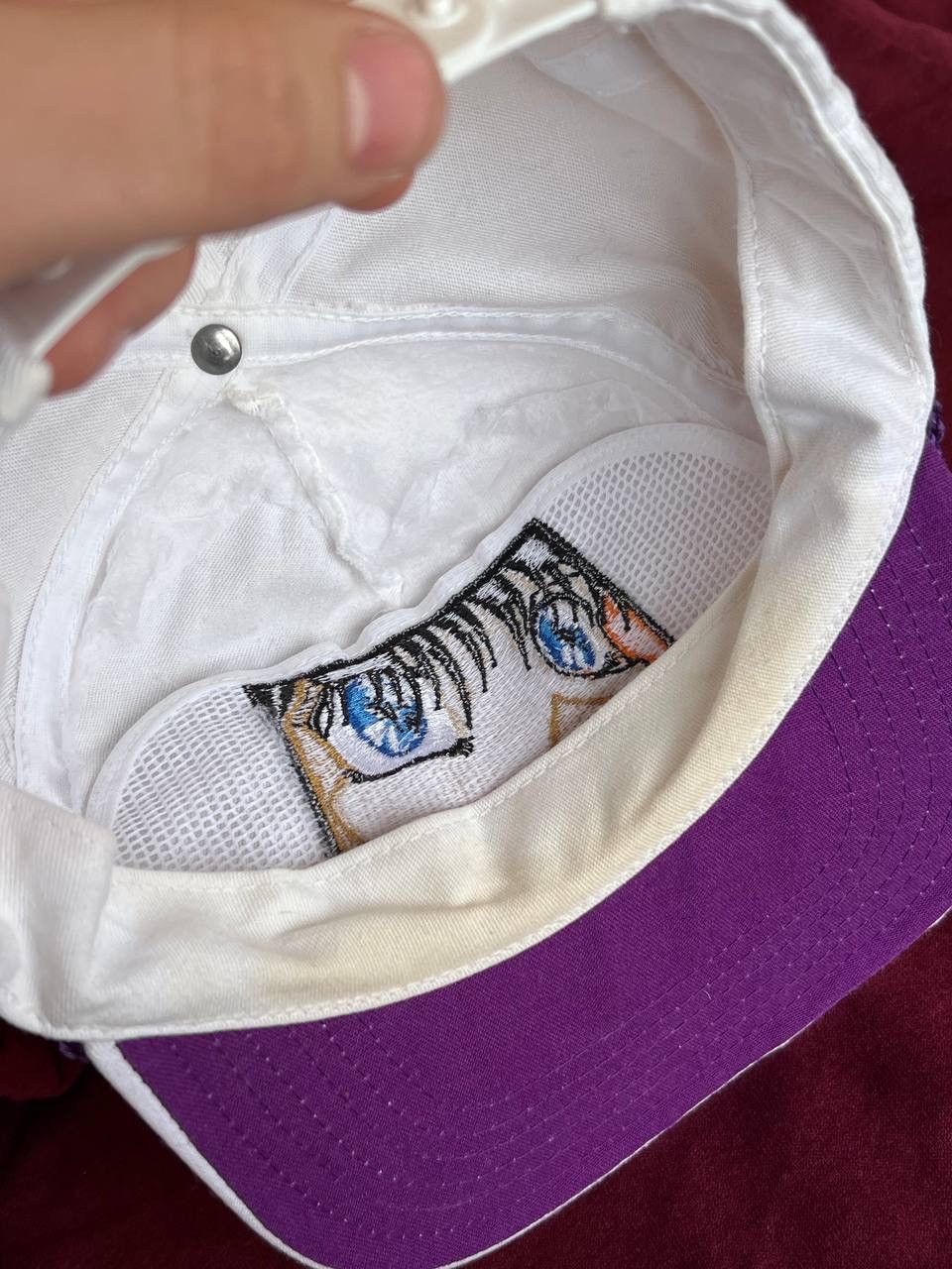 Vintage Rare Hook-Ups Cap Hat Girl Anime EYE 90s White USA 🇺🇸