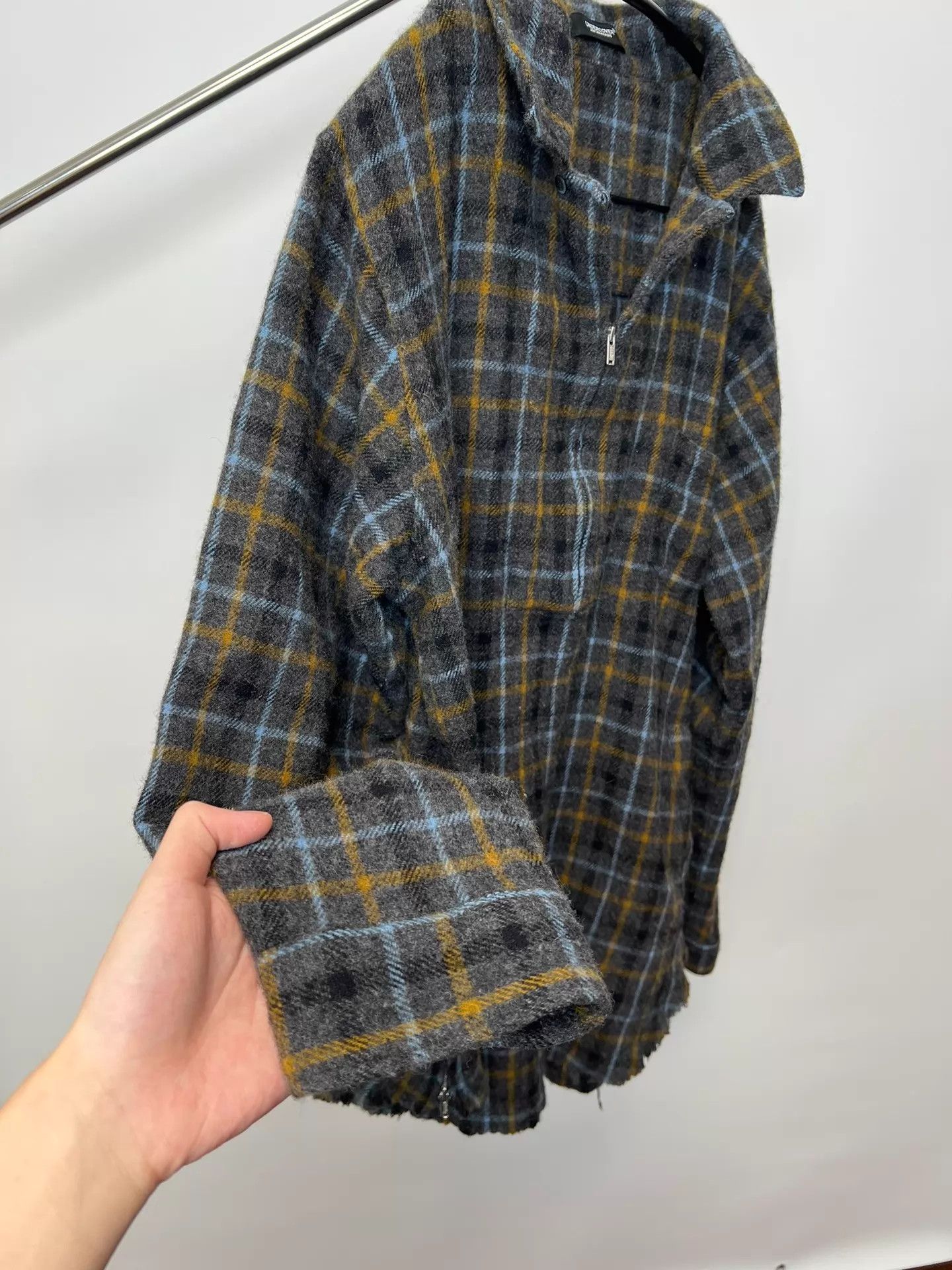 Undercover undercover 20aw wool blend oversized check half-zip jacket Size US L / EU 52-54 / 3 - 4 Thumbnail