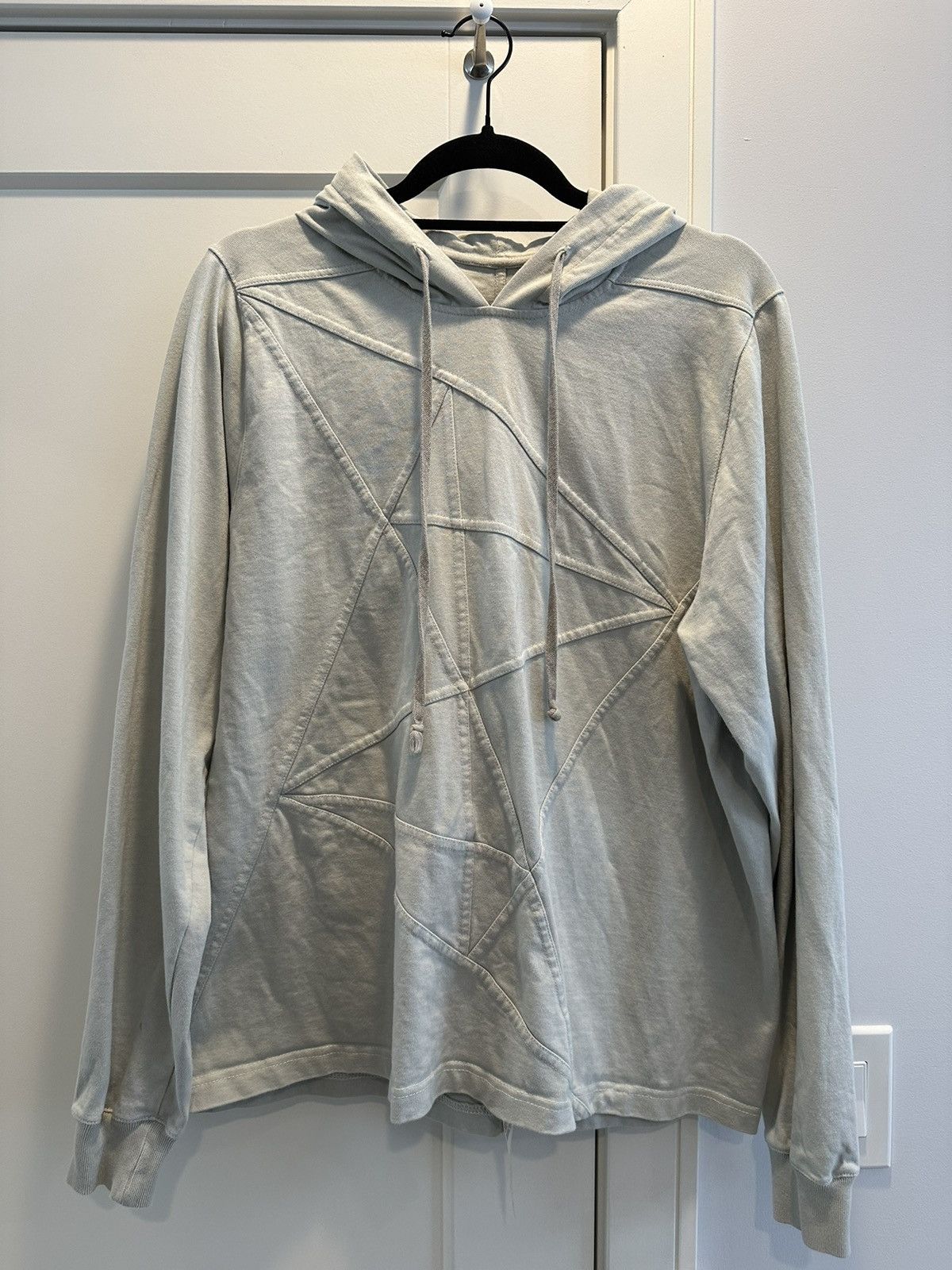 image of Rick Owens Ss19 Babel Hoodie in Grey, Men's (Size Medium)