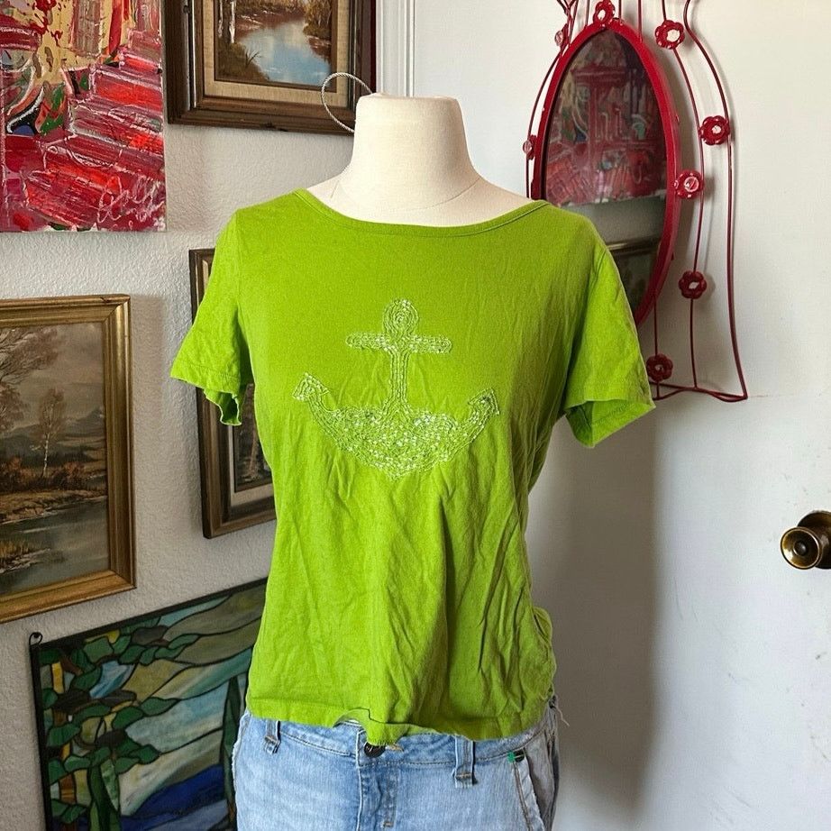 Other jaclyn smith green anchor beaded shirt Size M / US 6-8 / IT 42-44 - 1 Thumbnail