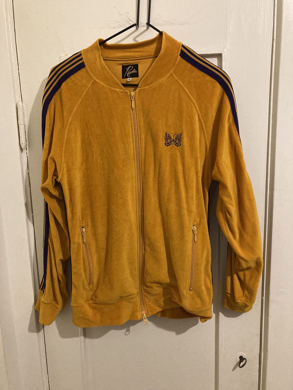 image of Needles, Velvet Tracksuit, Full Tracksuit in Yellow, Men's (Size Medium)