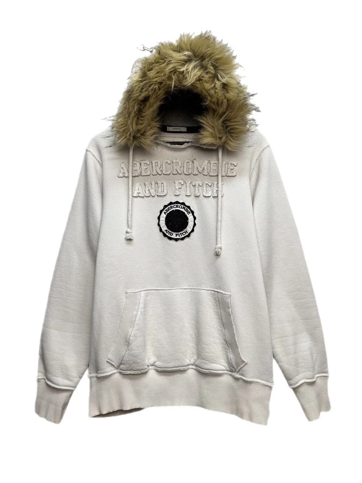 Abercrombie & Fitch Abercrombie White Classic Hoodie Y2K LGB Hysteric Style Size US L / EU 52-54 / 3 - 1 Thumbnail