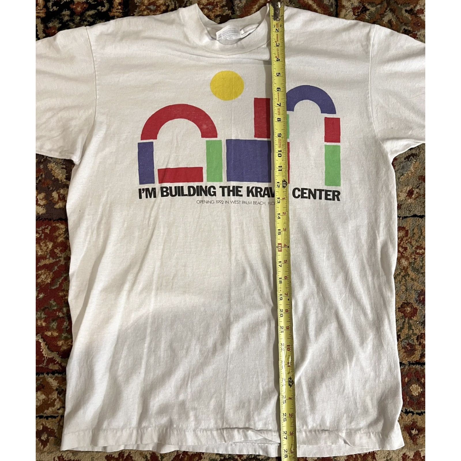 Hanes VINTAGE Hanes T-Shirt Men Single Stitch Crew Neck White L Beach Kravis Center Palm Beach FL Size US L / EU 52-54 / 3 - 7 Thumbnail