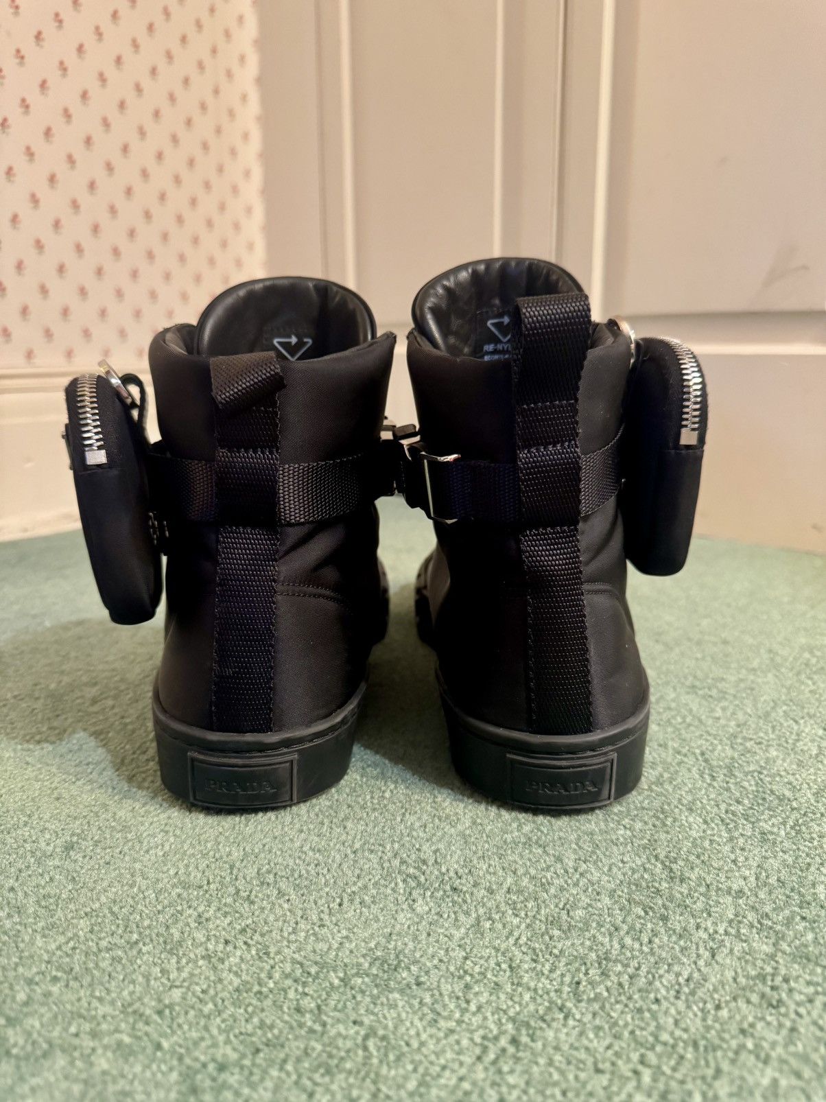 Prada Hi-Top Sneakers w/ Triangle Pouch Size US 7.5 / EU 40-41 - 8 Thumbnail
