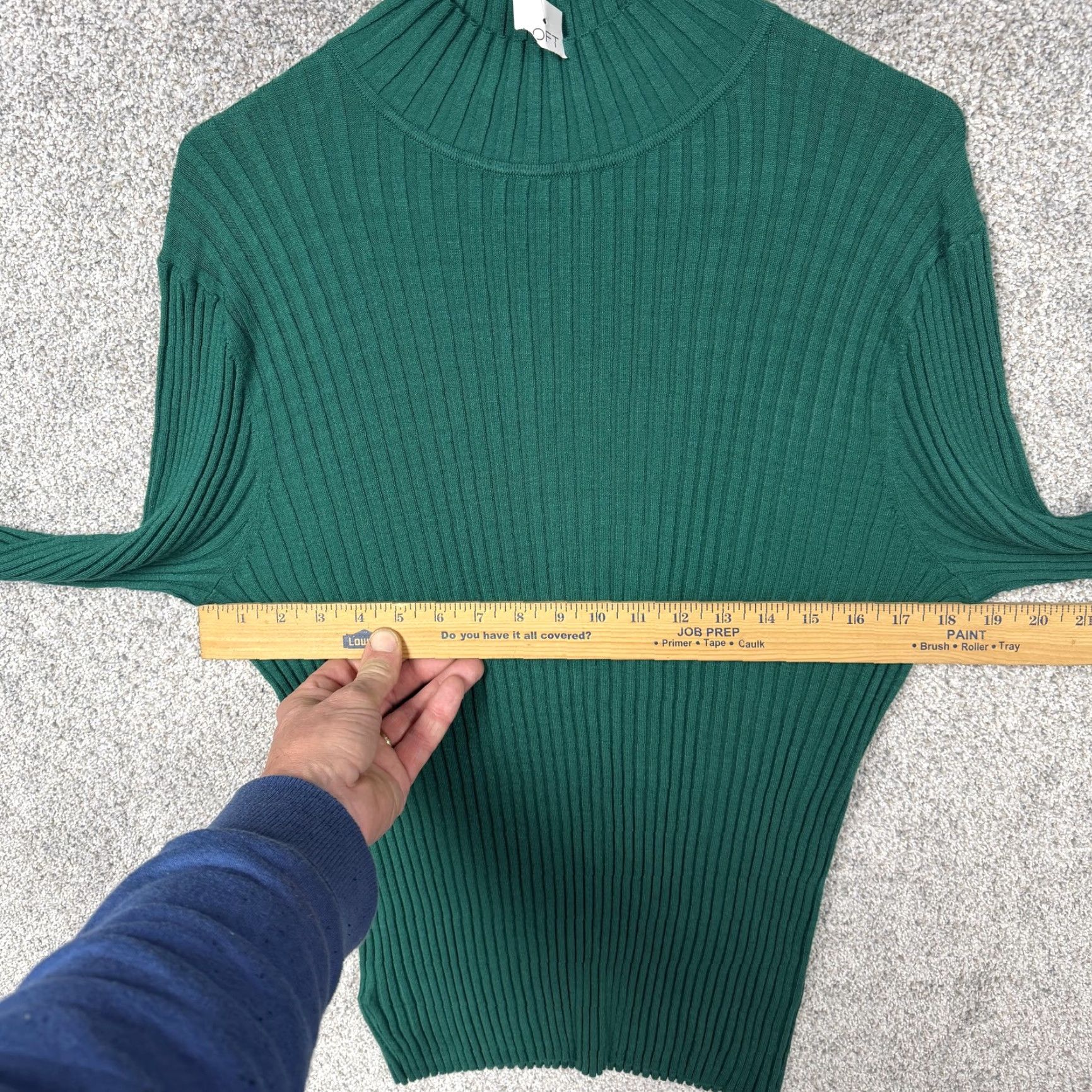 Loft LOFT Sweater Women's XL Green Mock Neck Ribbed Knit Minimalist Cozy Layering Size XL / US 12-14 / IT 48-50 - 5 Thumbnail