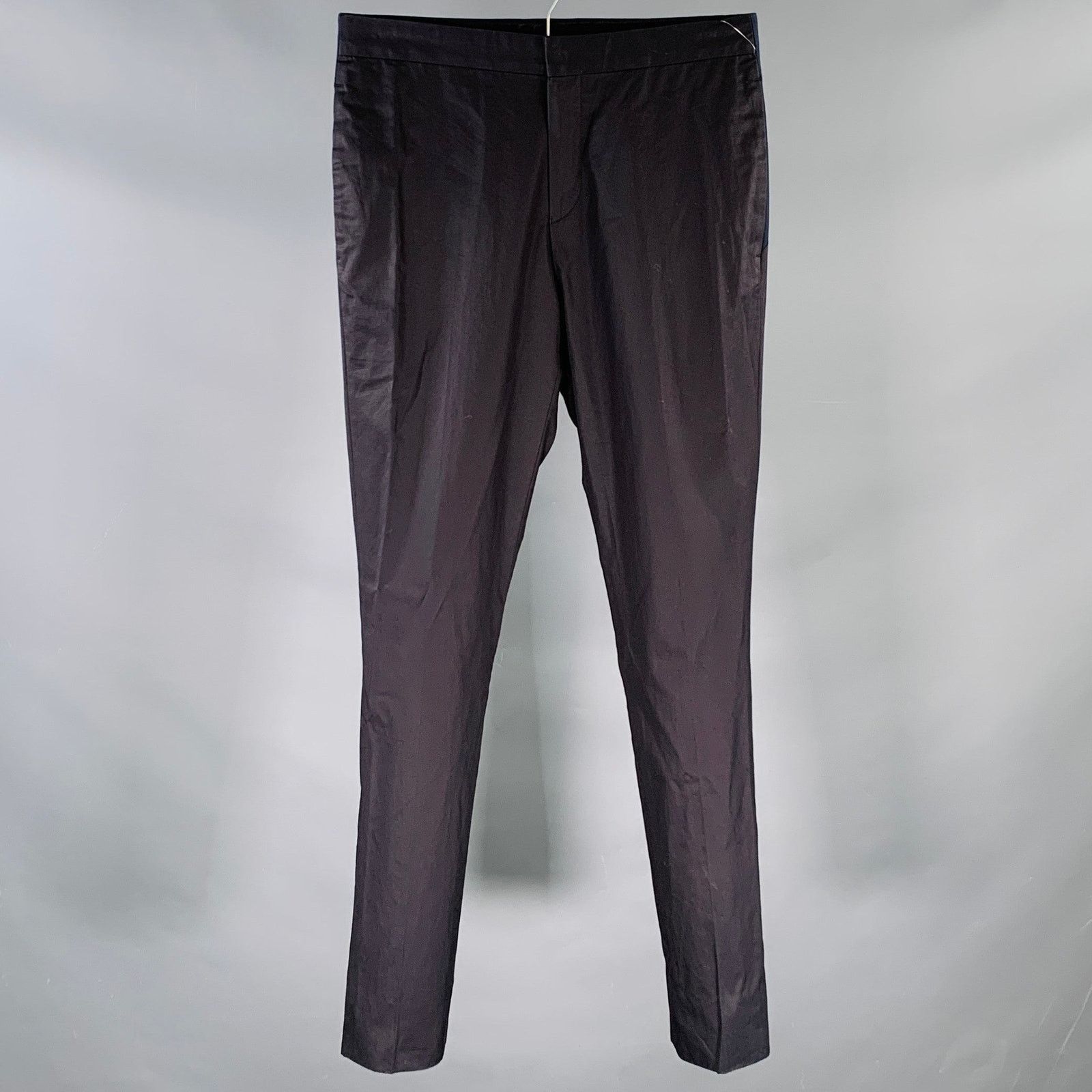 Givenchy GIVENCHY Black Navy Two Toned Cotton Flat Front Dress Pants Size US 30 / EU 46 - 1 Thumbnail