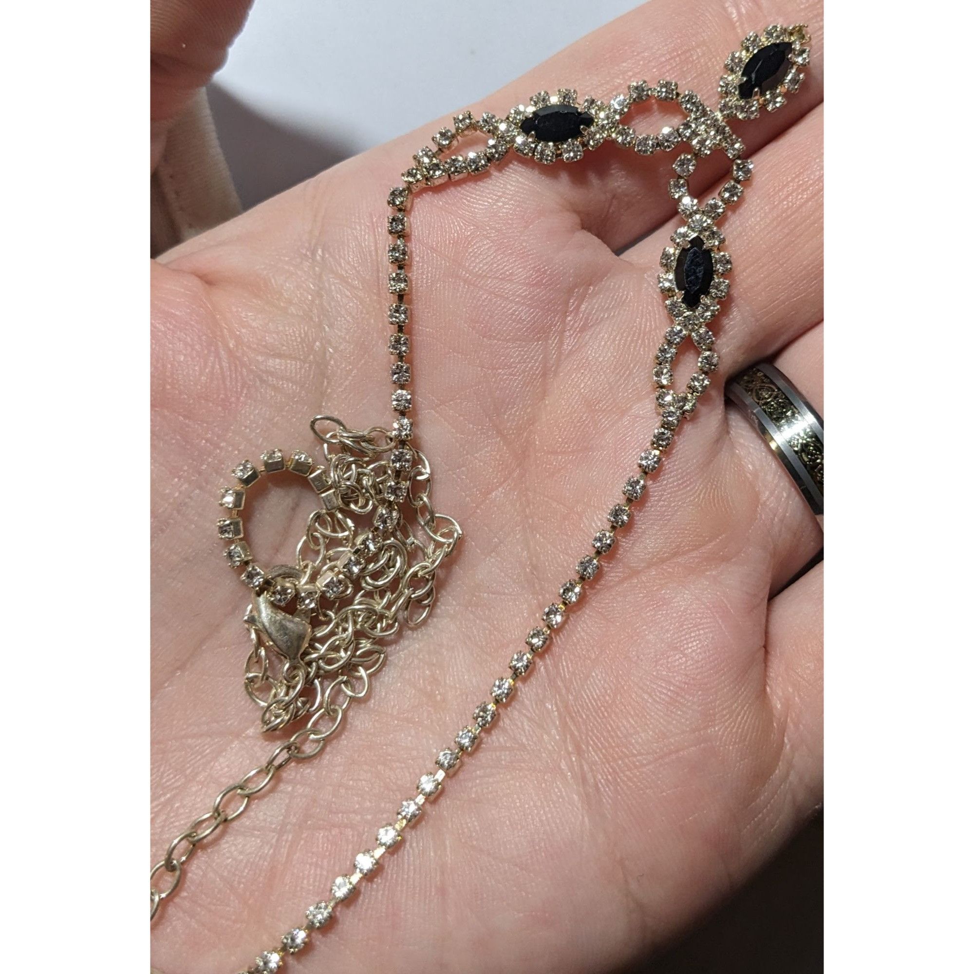 Other Gothic Clear And Black Rhinestone Bridal Necklace Size ONE SIZE - 11 Thumbnail