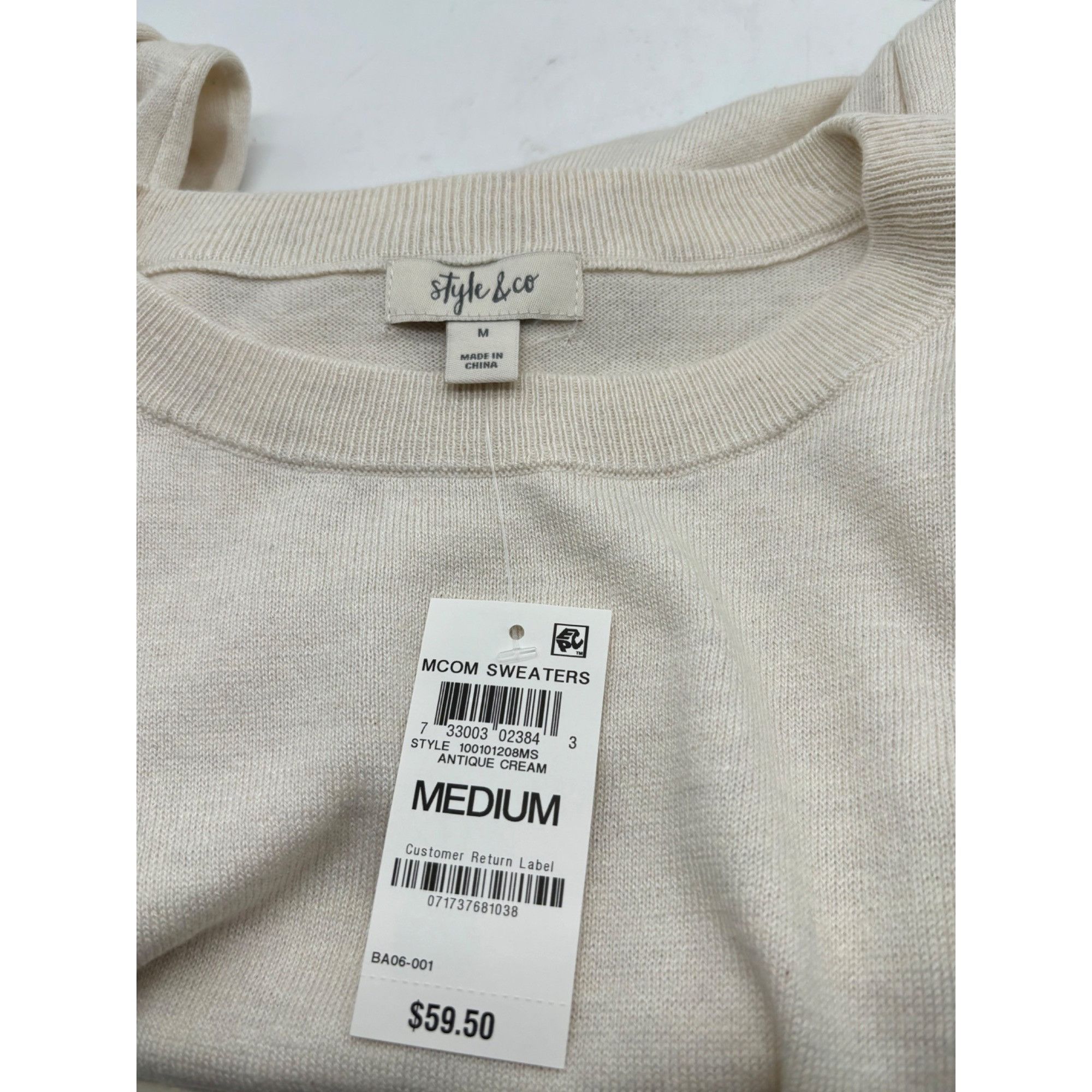 Style & Co Style & Co Chiffon-Hem Tunic Sweater, Antique Cream, M Size M / US 6-8 / IT 42-44 - 7 Thumbnail