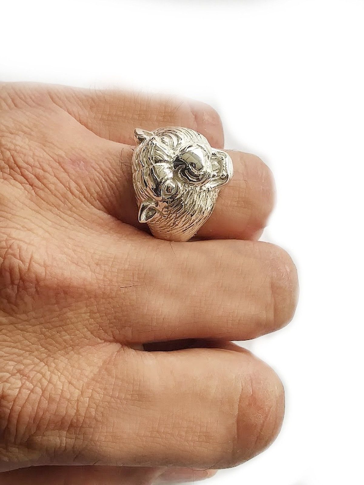 Other Men's Silver ring, Tiger ring for men silver sizes 9 to 13 Size ONE SIZE - 2 Thumbnail
