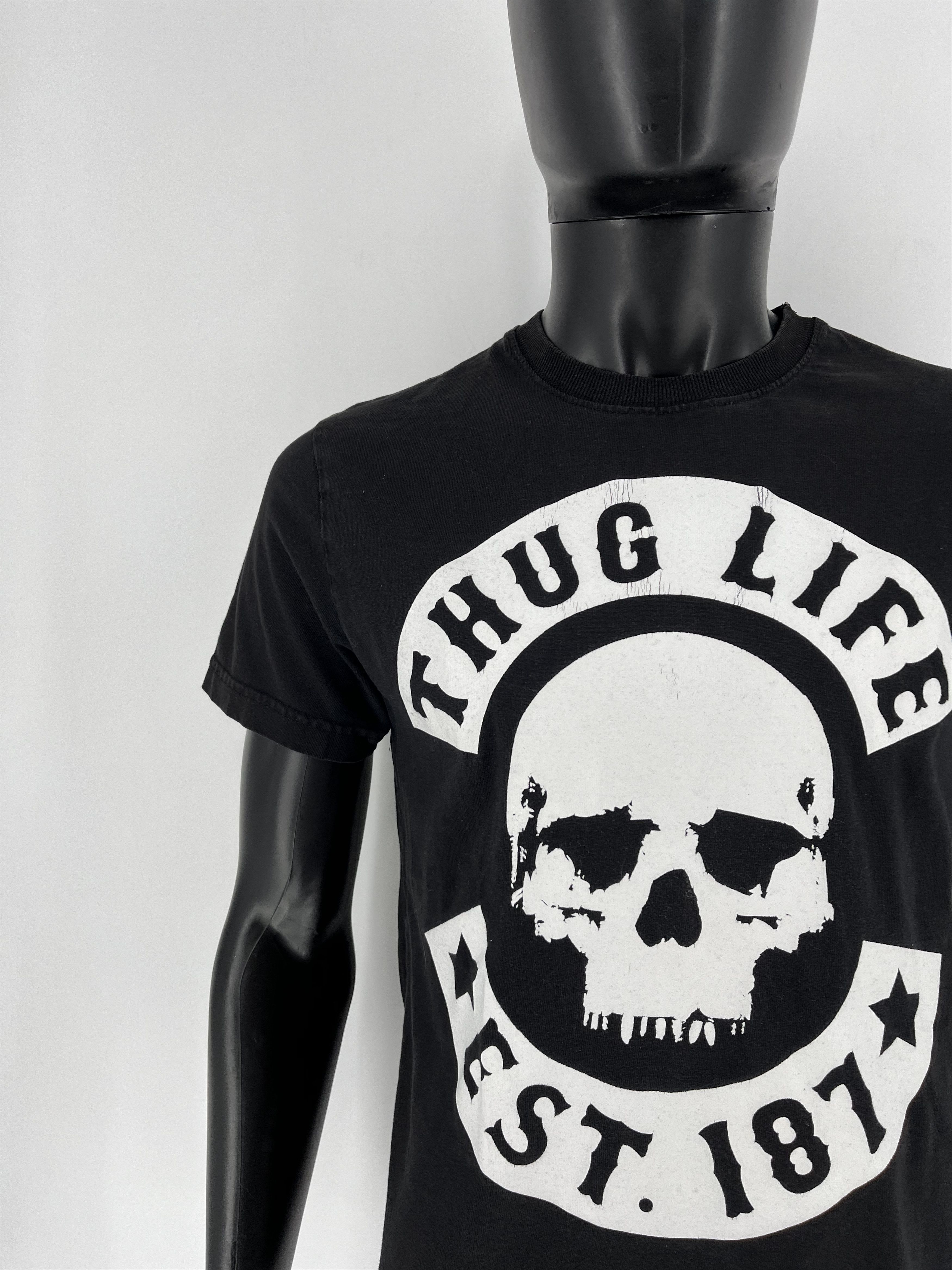Band Tees × Vintage Vintage Y2k Thug Life vintage USA streetwear tee Skull tee Size US M / EU 48-50 / 2 - 6 Thumbnail