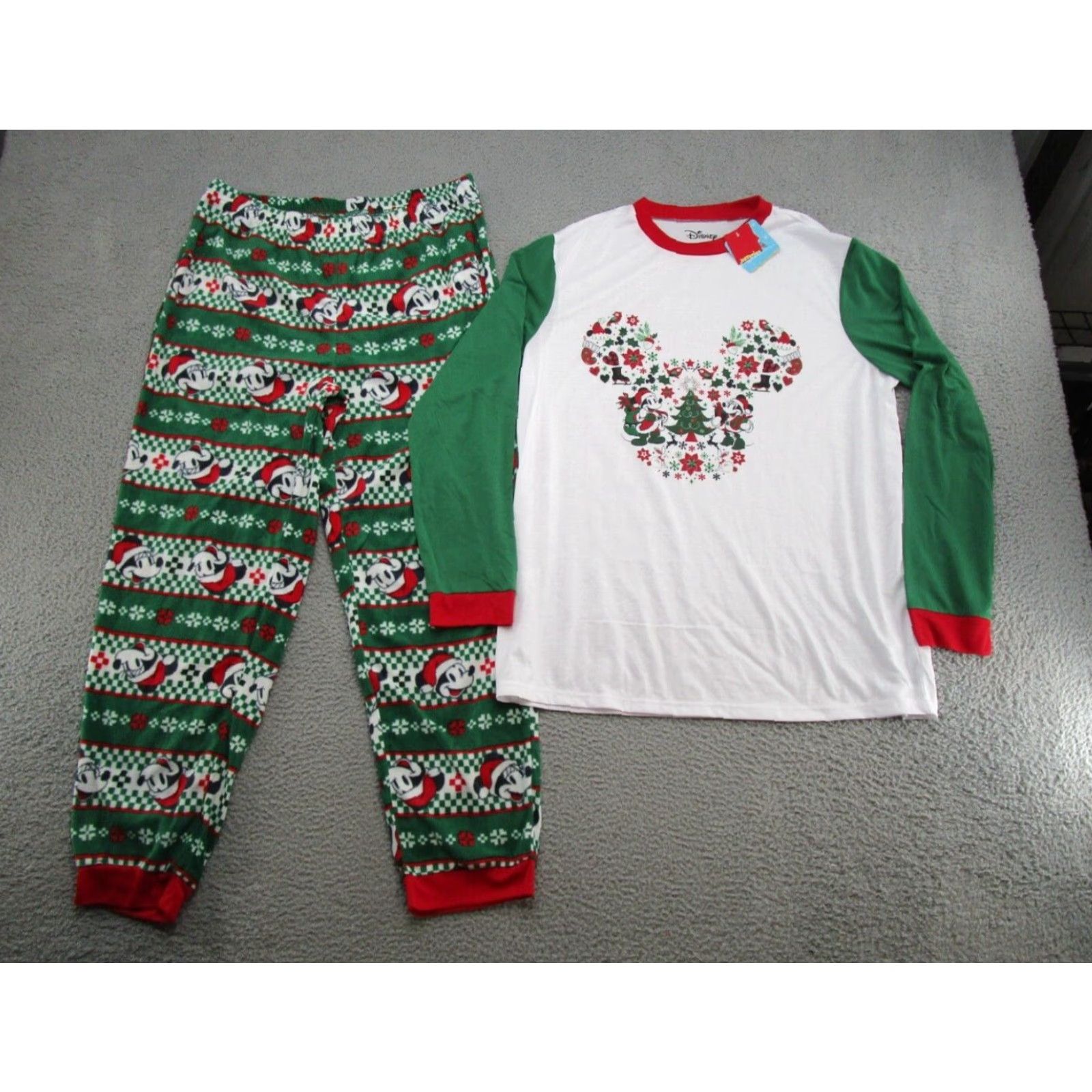 Disney Disney Pajama Set Shirt Men L Mickey Mouse Christmas Fleece Multicolor Plaid Christmas Theme Crew Neck Holiday Pajamas MENS Size US L / EU 52-54 / 3 - 2 Thumbnail