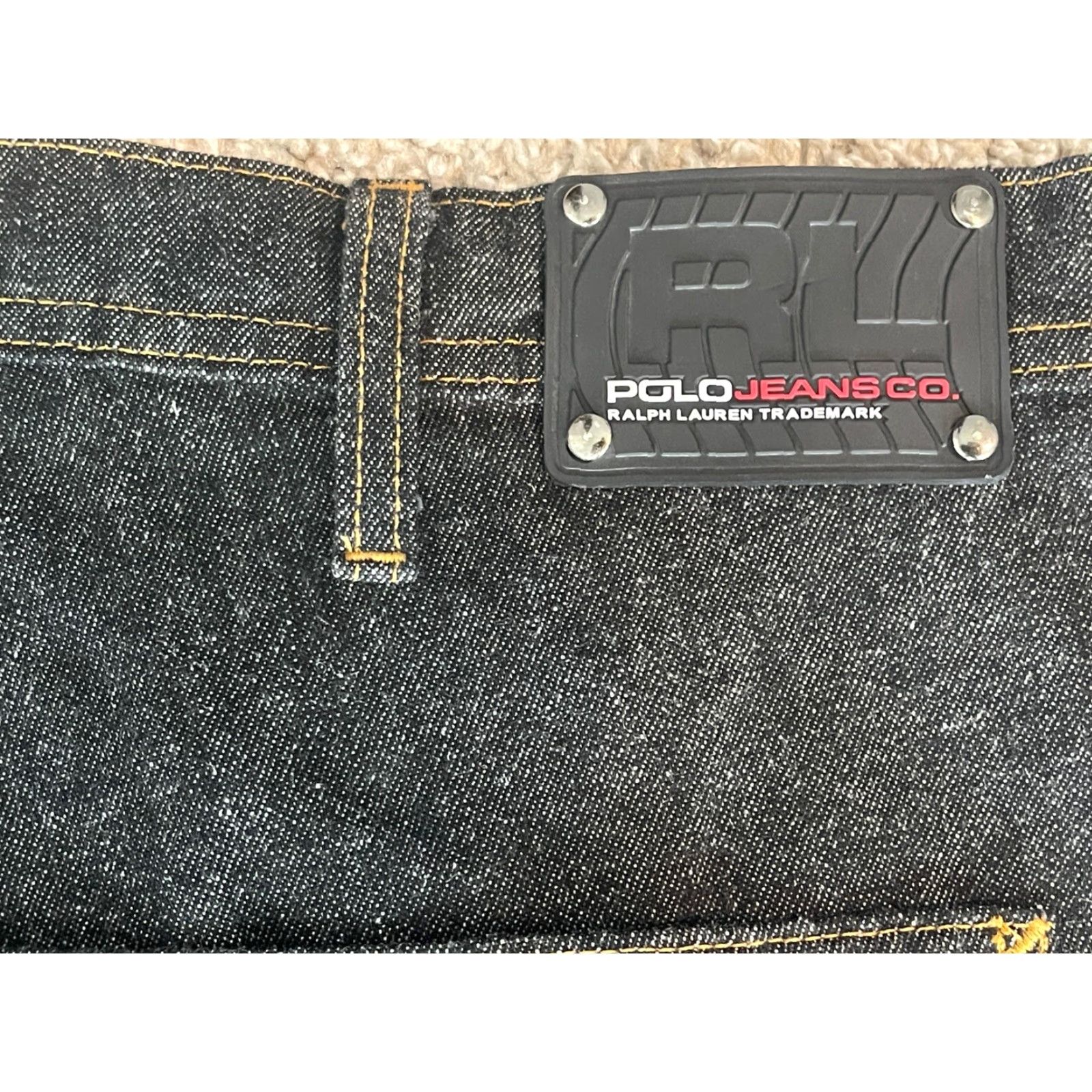 Polo Ralph Lauren VINTAGE Polo Ralph Lauren Jeans Co Classic Carpenter Pants Black 40x31.5 Mens Regular Denim Cotton Zip Snap Logo Pockets Straight Hip Hop Retro Size US L / EU 52-54 / 3 - 6 Thumbnail