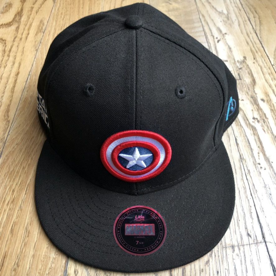 Marvel Comics Captain America Shield Logo Patch Marvel Lids Hat 7 5/8 Size ONE SIZE - 2 Thumbnail