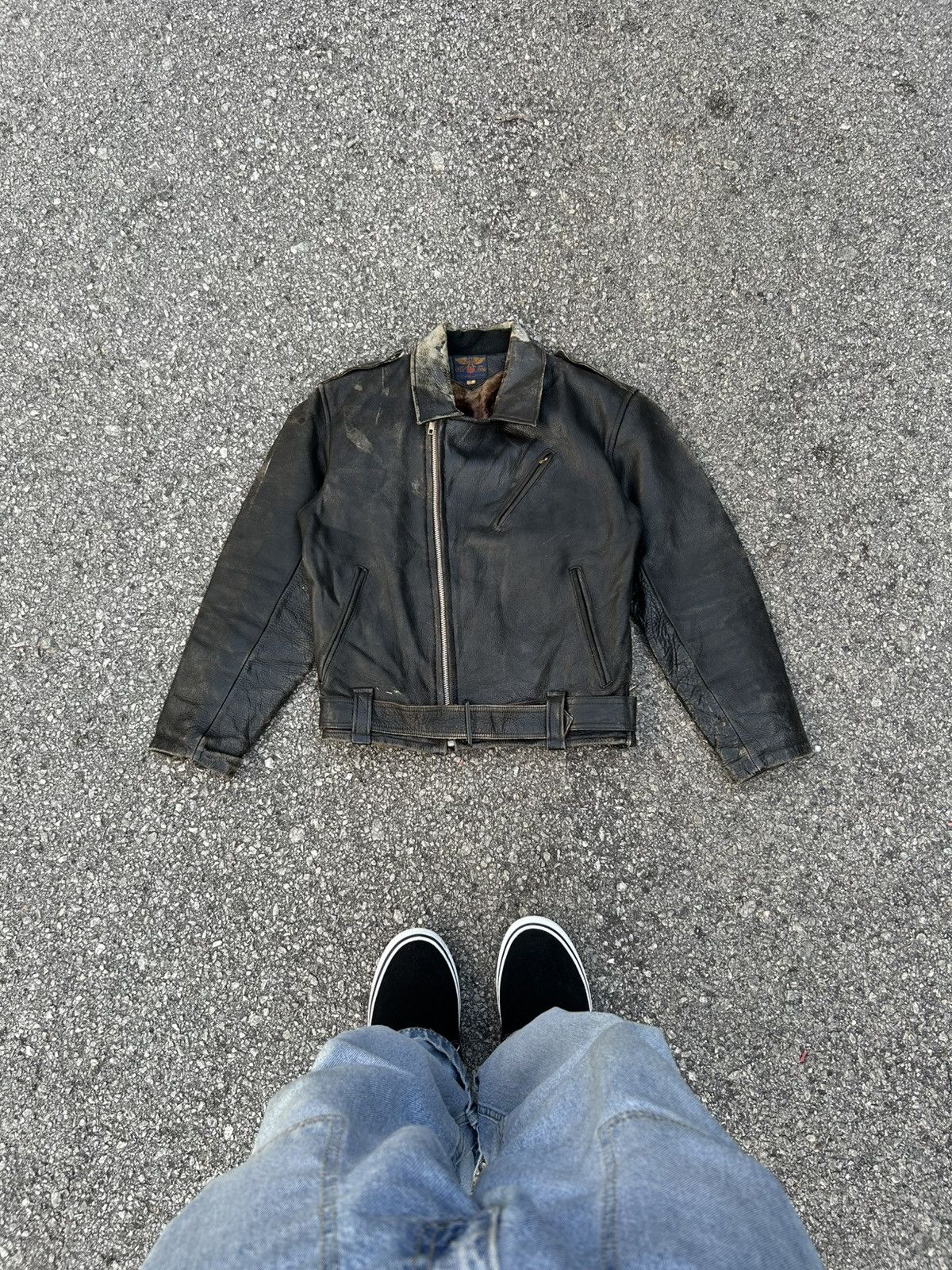 Other Vintage Avant Garde Punk Leather Jacket Size S / US 4 / IT 40 - 1 Thumbnail
