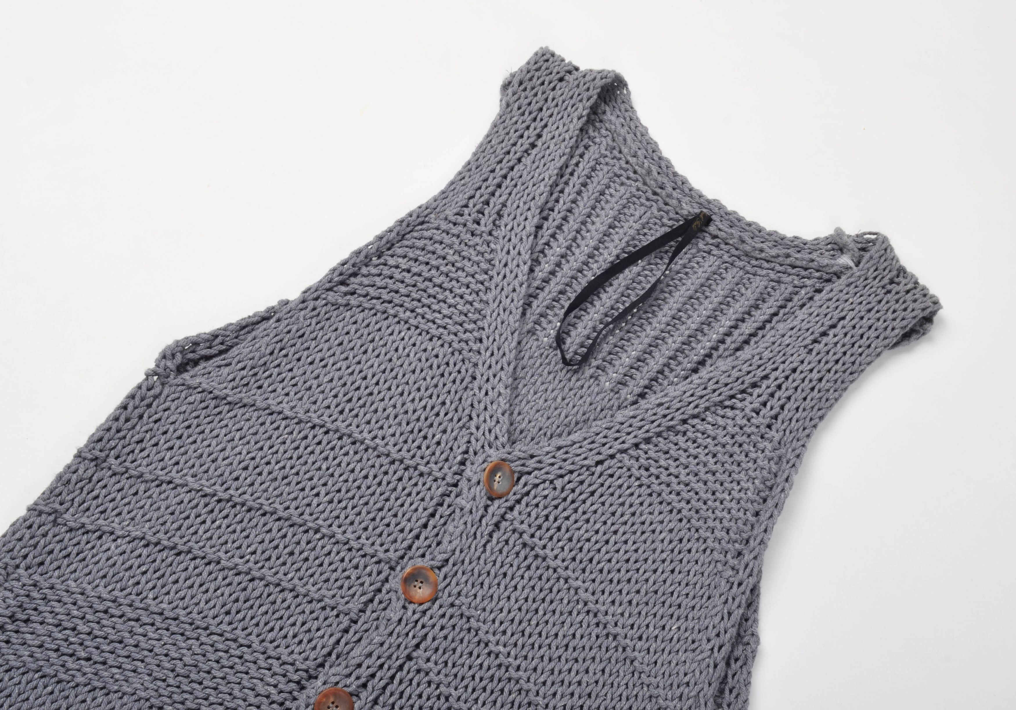 Diesel Black Gold Diesel Black Gold Chunky Knit Gray Y2K Cotton Vest Size L / US 10 / IT 46 - 5 Thumbnail