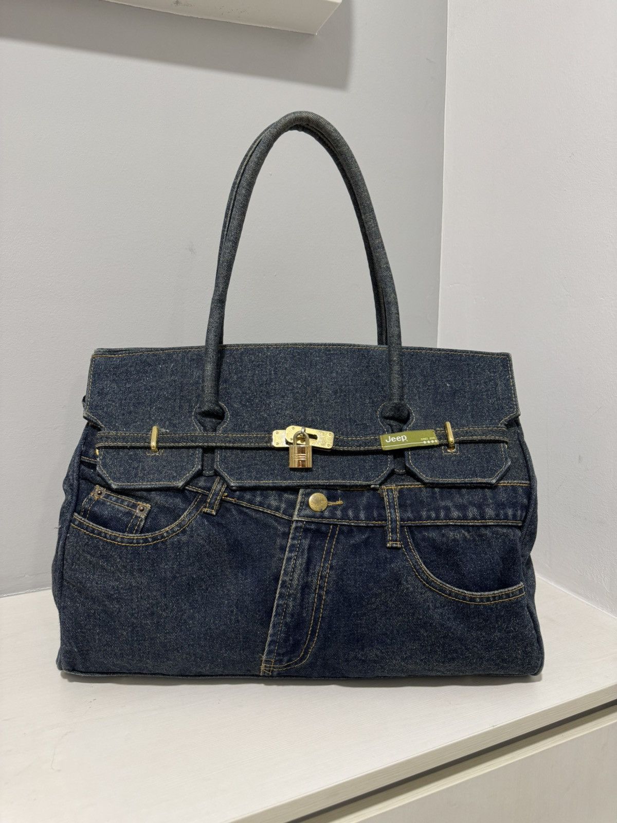 VINTAGE JEEP DENIM HANDMADE BIRKIN STYLE HANDBAG