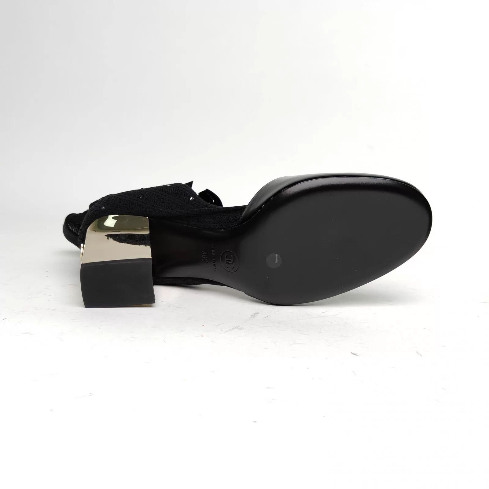 Chanel Chanel 25K Bow Patent Leather Sock Heels EUR 38 Size US 7.5 / IT 37.5 - 5 Thumbnail