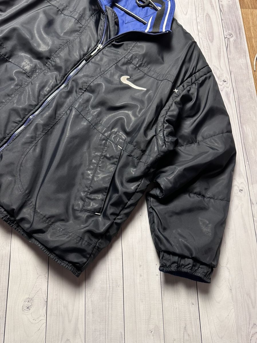Vintage Vintage Nike big swoosh jacket reversible drill bomber L/XL Size US XL / EU 56 / 4 - 5 Thumbnail