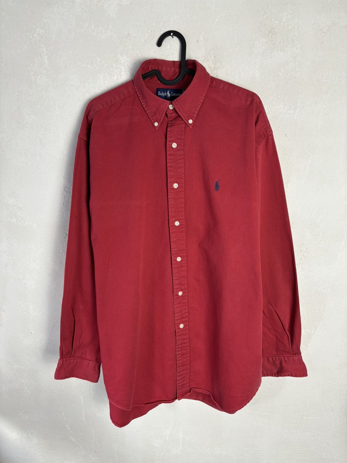 Polo Ralph Lauren × Ralph Lauren Vintage Polo Ralph Lauren Red Heavy Cotton Shirt Size US M / EU 48-50 / 2 - 1 Thumbnail