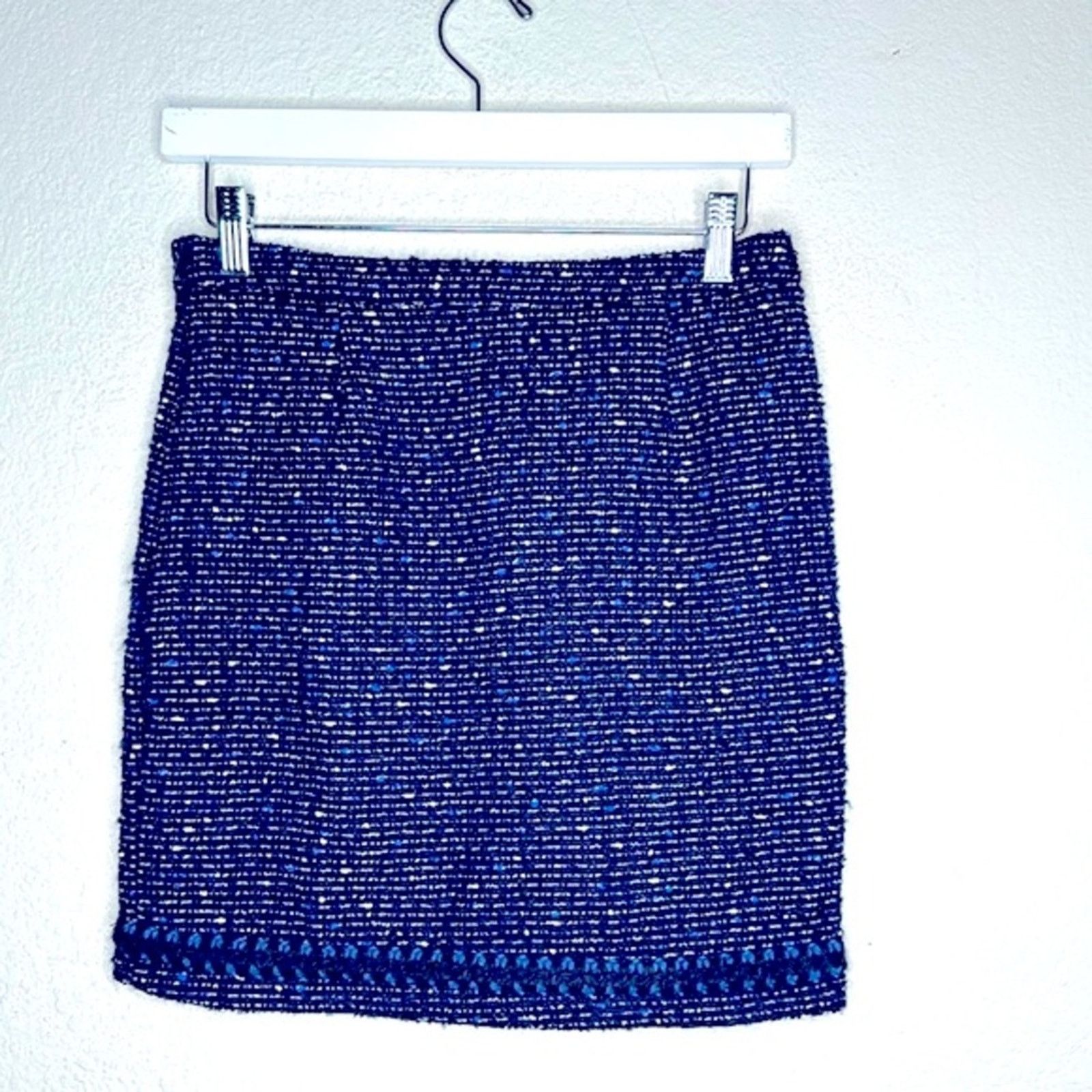 Love Moschino Love Moschino Wool Mohair Tweed Mini Skirt Blue Size 2/28 Size 28" / US 6 / IT 42 - 10 Thumbnail