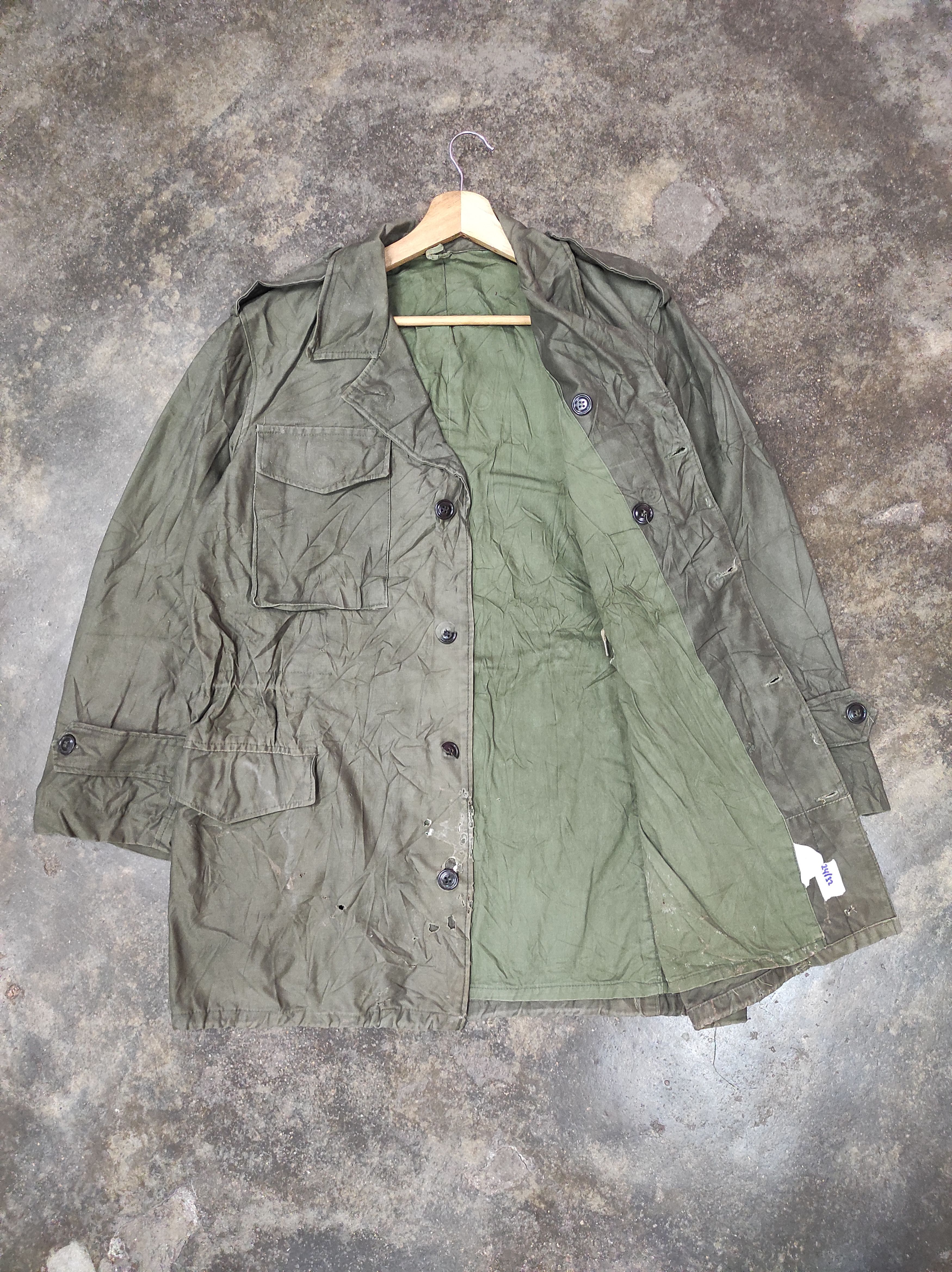 Vintage RARE VTG ARMY MILITARY DISTRESSED JACKET Size US L / EU 52-54 / 3 - 2 Thumbnail