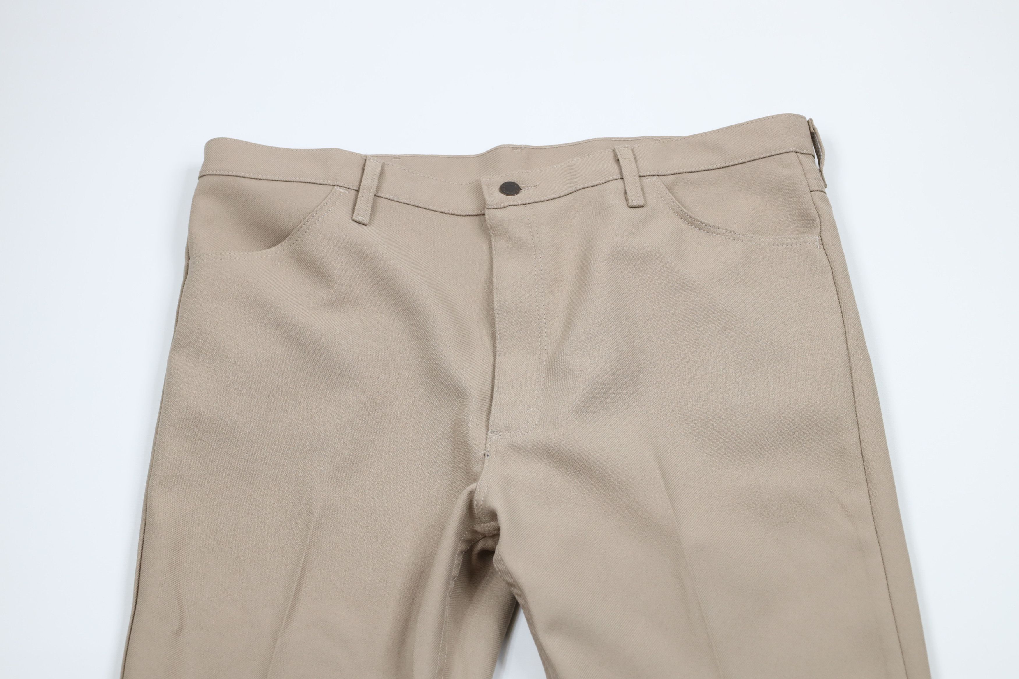 Vintage × Wrangler Vintage 90s Wrangler Knit Flared Wide Leg Chino Pants Tan Size US 42 / EU 58 - 2 Thumbnail