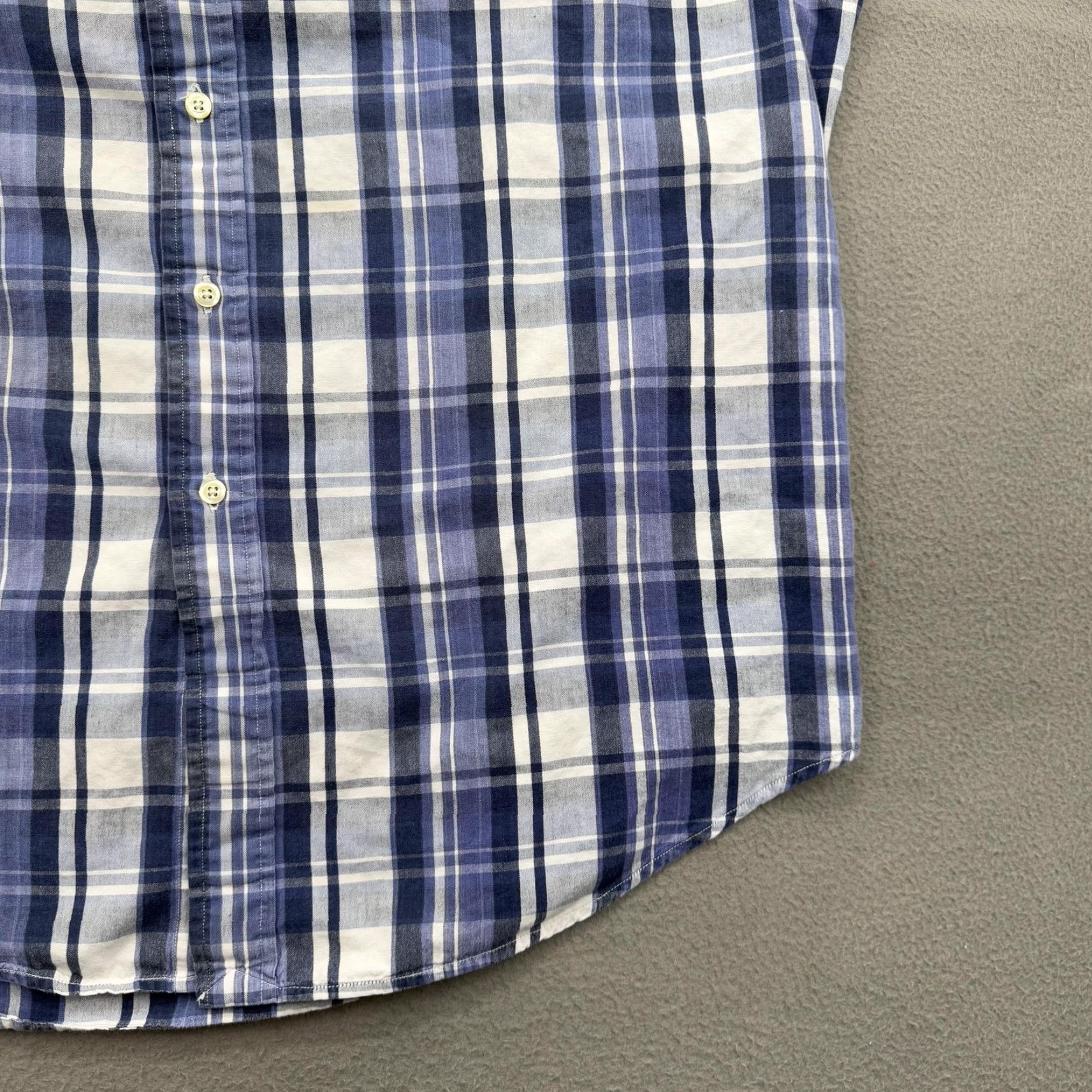 Ralph Lauren Ralph Lauren Shirt Mens Large Blue White Plaid Blaire Button Down Short Sleeve Size US L / EU 52-54 / 3 - 7 Thumbnail