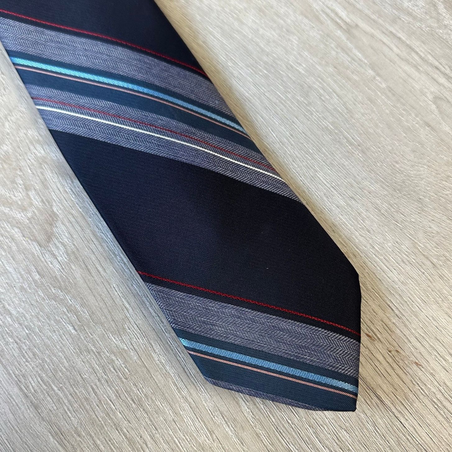Other Vintage BDF Navy Blue Red Diagonal Stripe Tie Size ONE SIZE - 3 Thumbnail