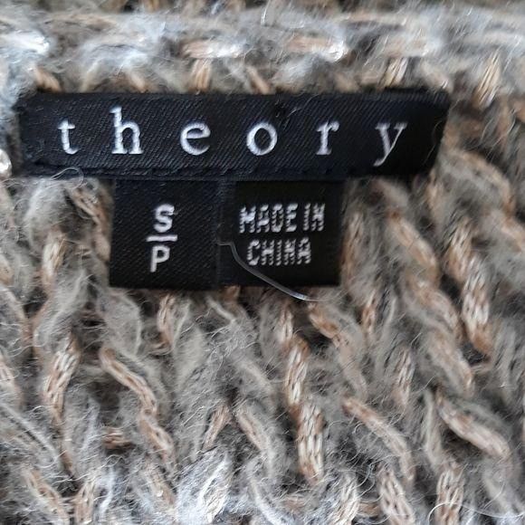 Theory Theory Davini Zebra Sweater Sz S Gray Gold Alpaca Wool Marle Size S / US 4 / IT 40 - 3 Thumbnail